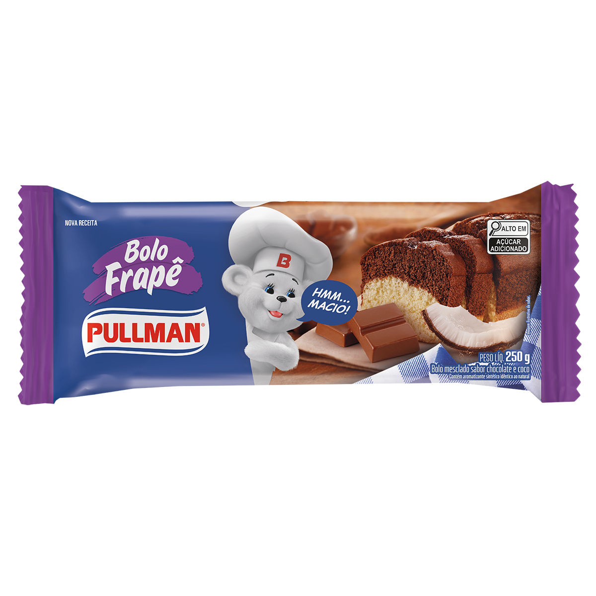 Bolo Frap&ecirc; Chocolate e Coco Pullman 250g&nbsp;