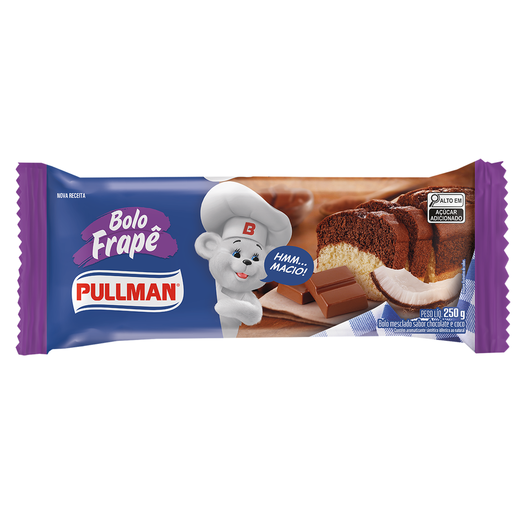 Bolo Frap&ecirc; Chocolate e Coco Pullman 250g&nbsp;