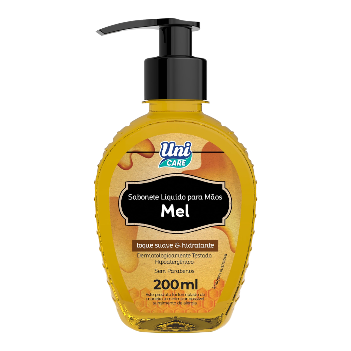 Sabonete L&iacute;quido para M&atilde;os Mel Uni Care Frasco 200ml