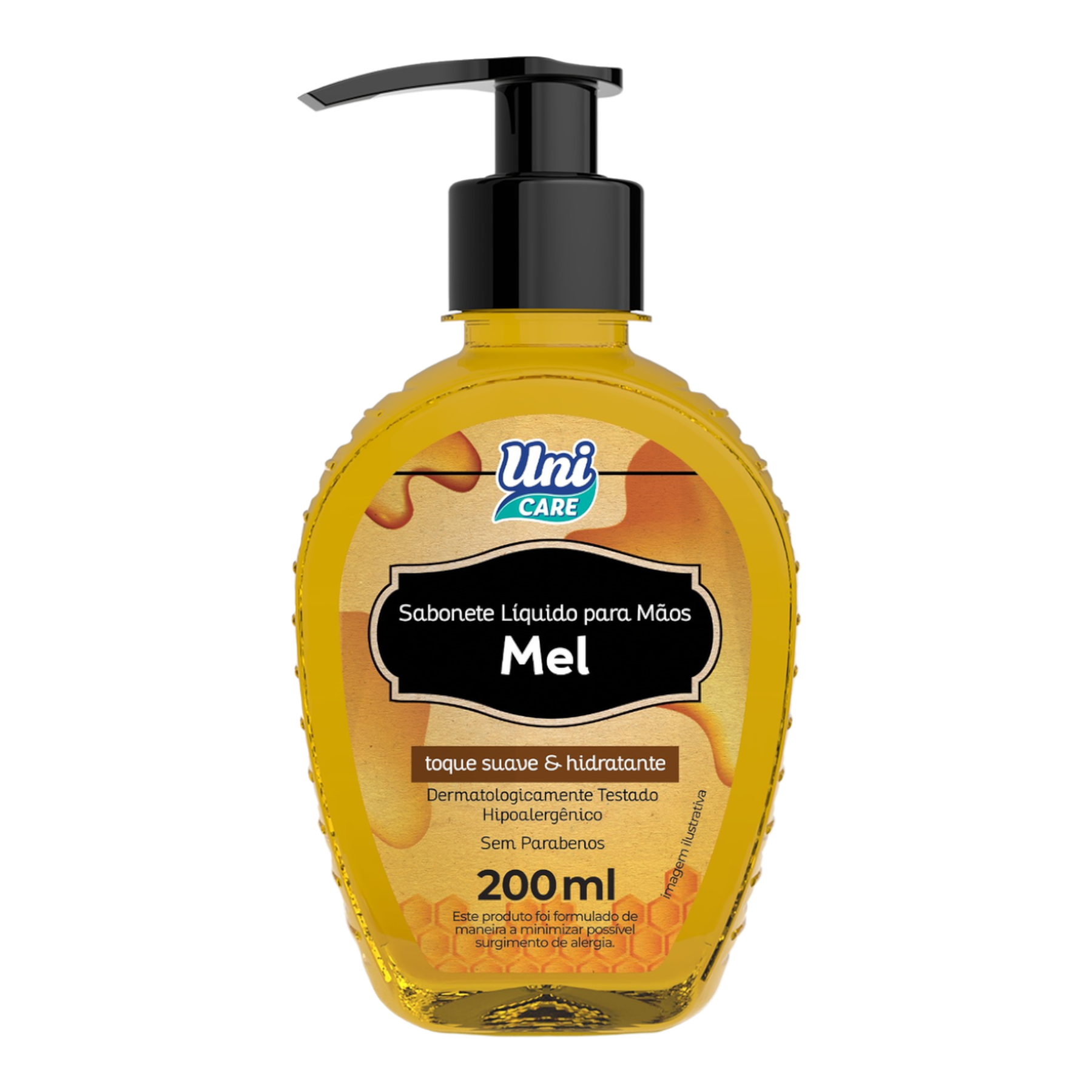 Sabonete L&iacute;quido para M&atilde;os Mel Uni Care Frasco 200ml