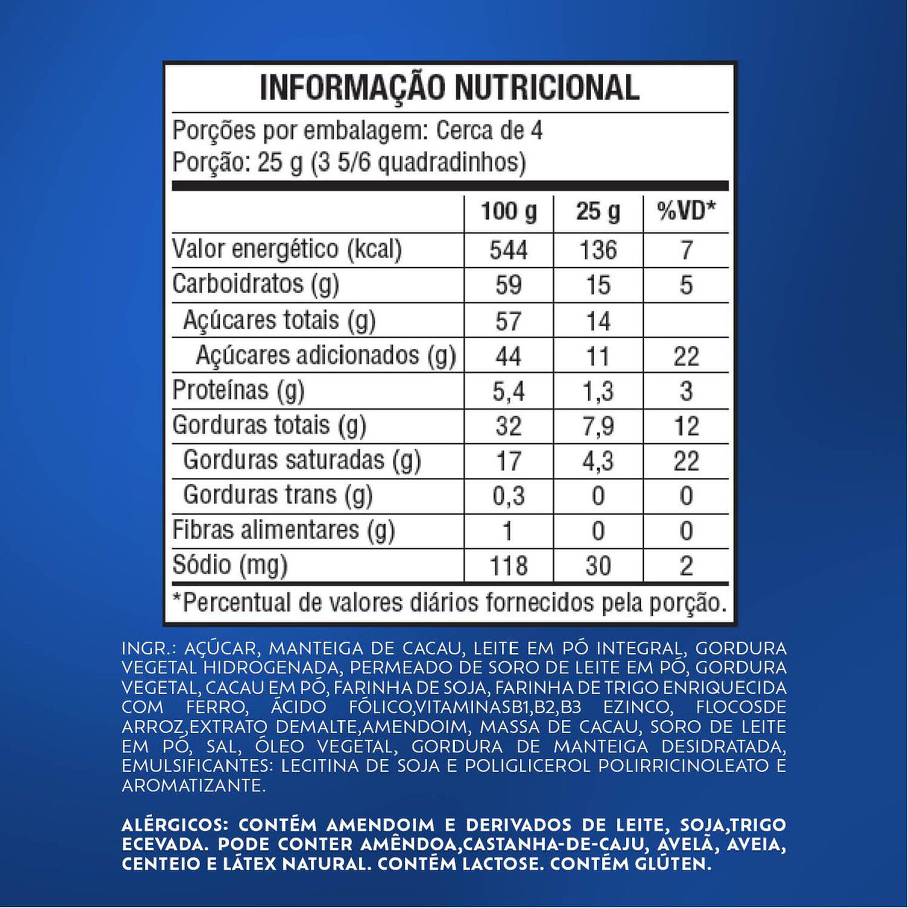 Barra de Chocolate Branco Recheio Ouro Branco Lacta Recheados Pacote 98g