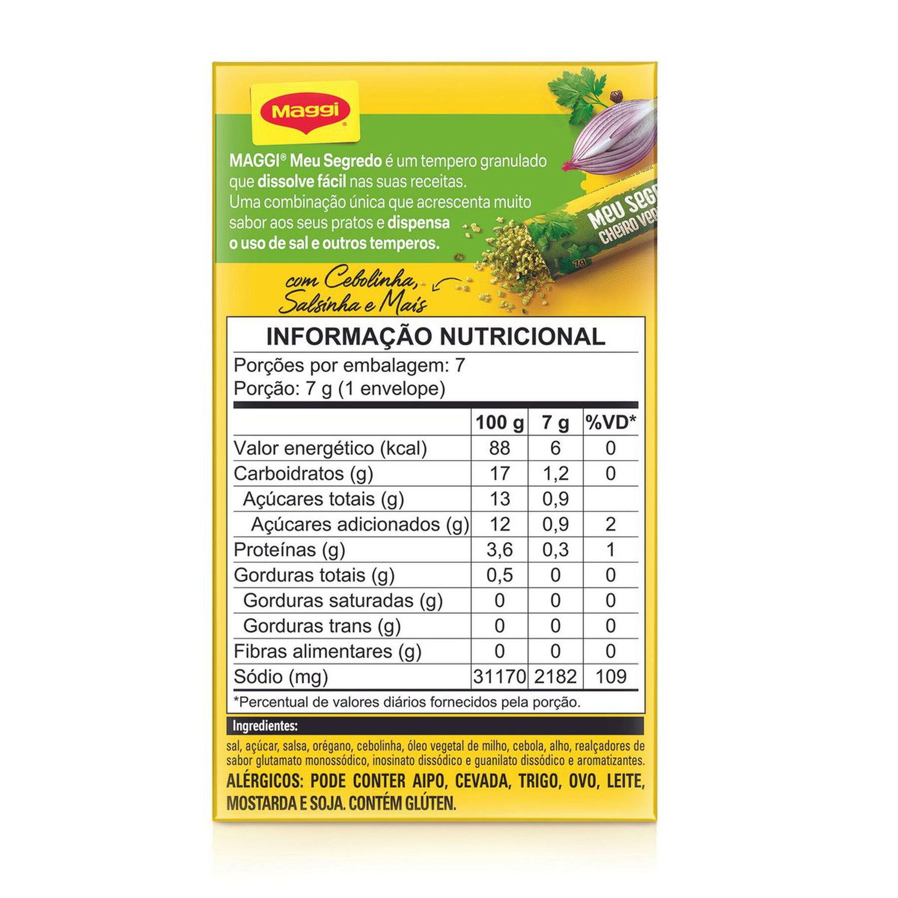 Tempero Granulado Cheiro Verde com Cebolinha e Salsinha Maggi Meu Segredo 49g
