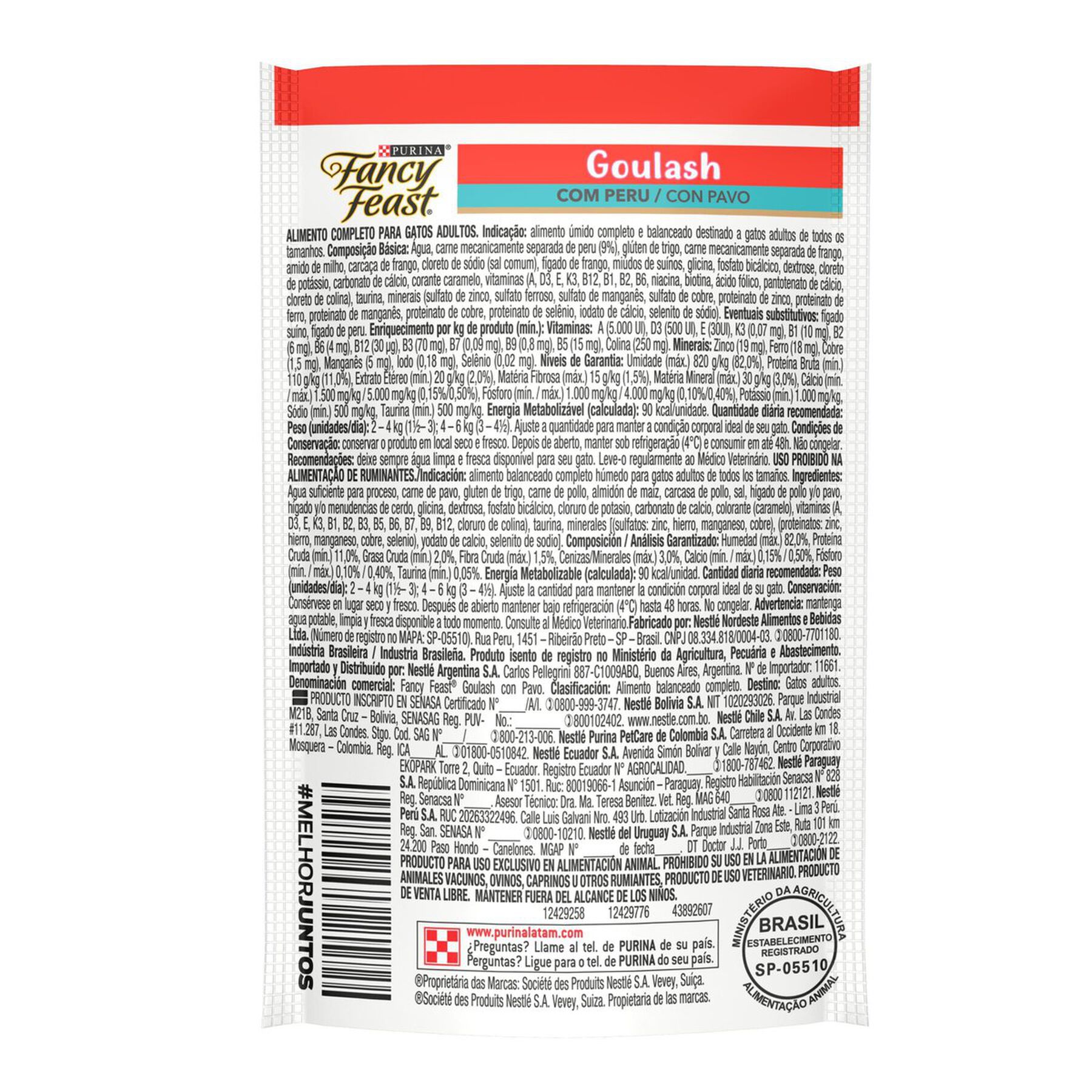 Alimento para Gatos Adultos Goulash com Peru Fancy Feast Purina Sachê 85g