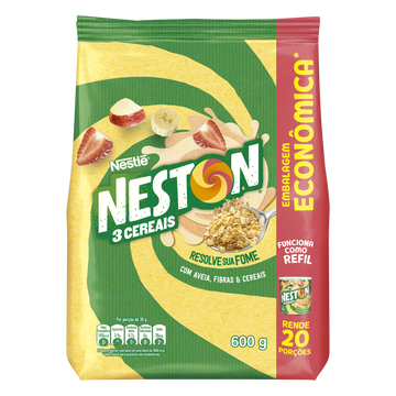 Flocos de Cereais Nestlé Neston Pacote 600g Refil Embalagem Econômica