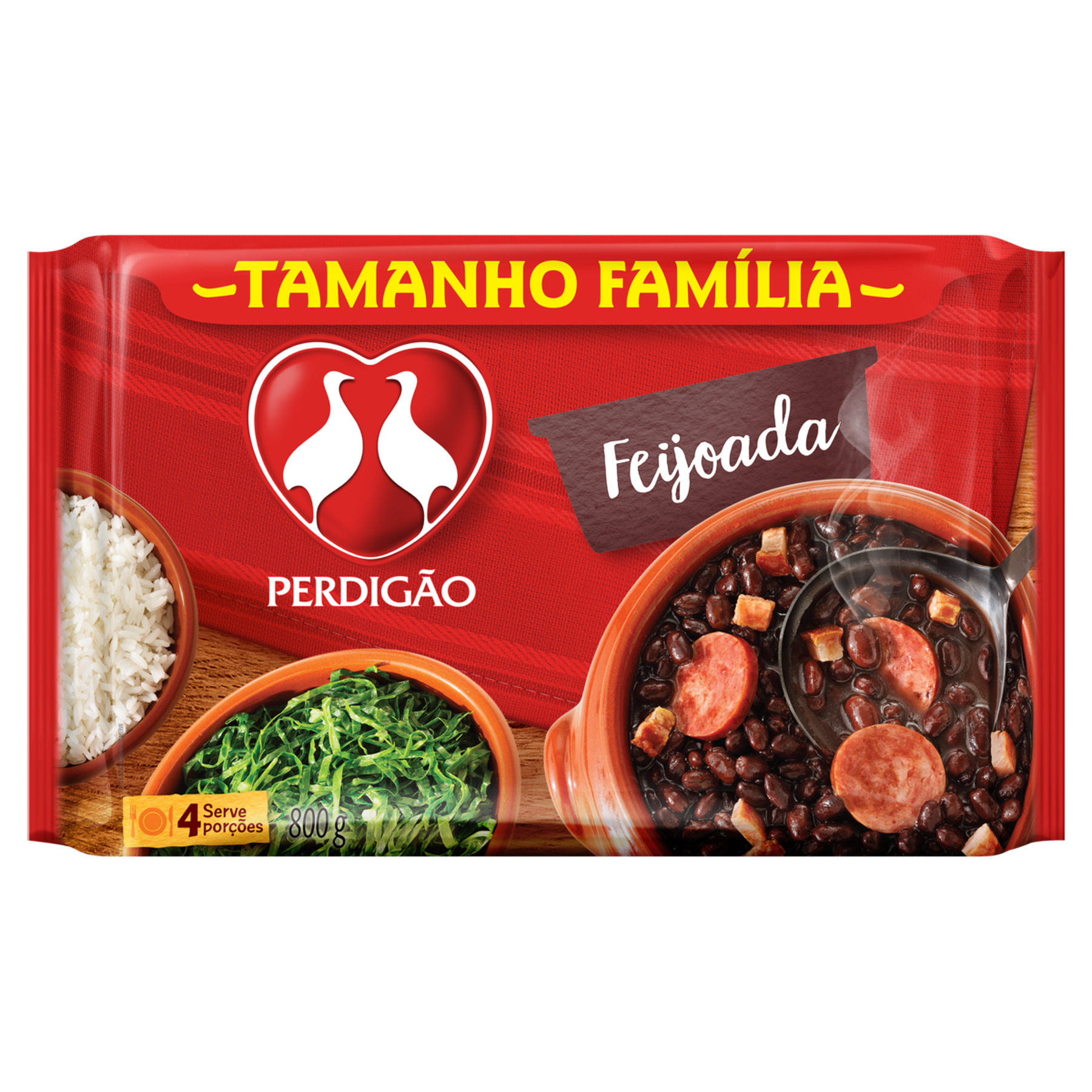 Feijoada Pronta Perdigão Pacote 800g - Embalagem Tamanho Família