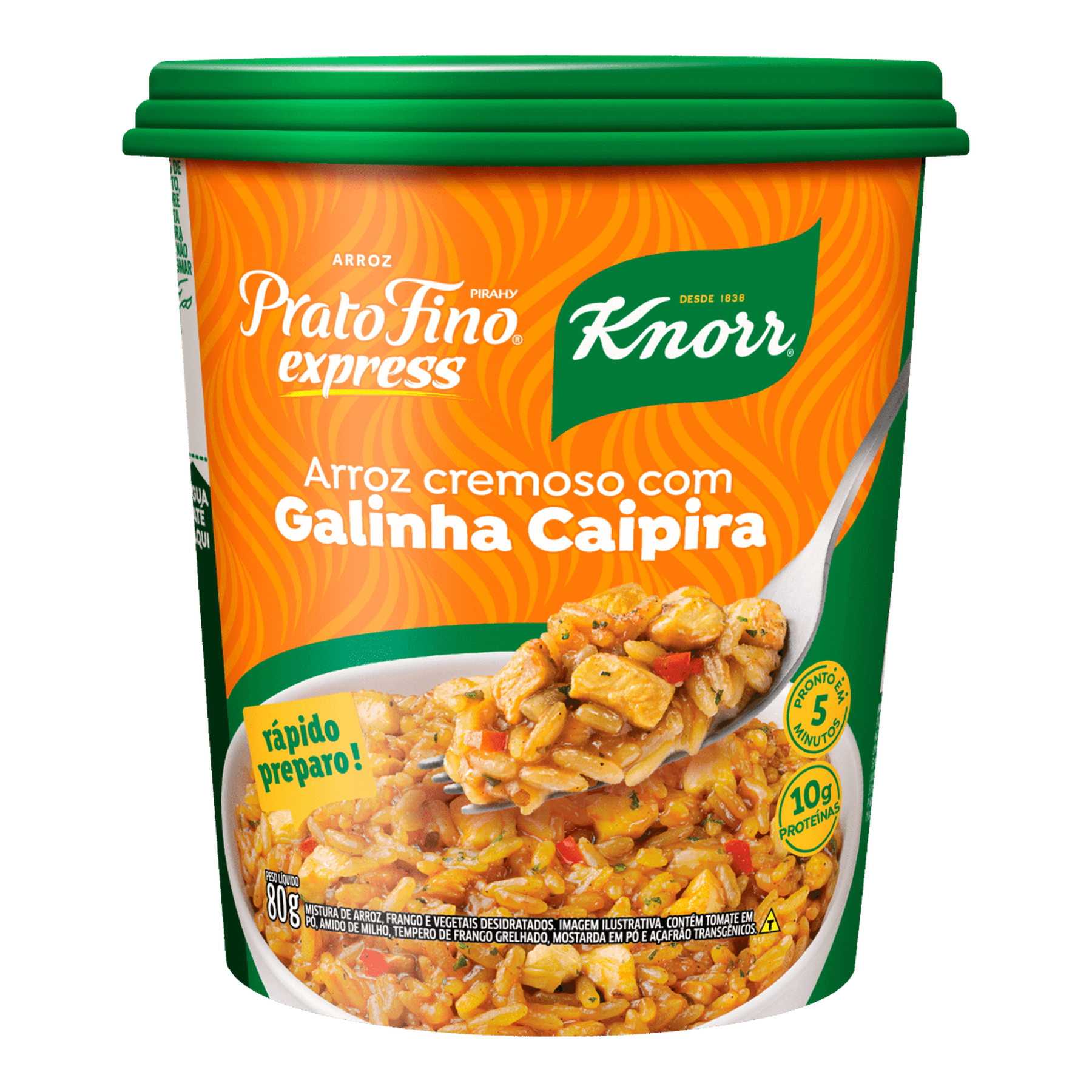 Arroz Cremoso com Galinha Caipira Prato Fino Express Knorr Pote 80g