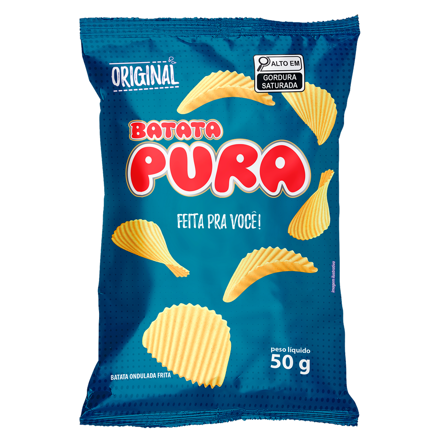 Batata Frita Ondulada Original Batata Pura Pacote 50g