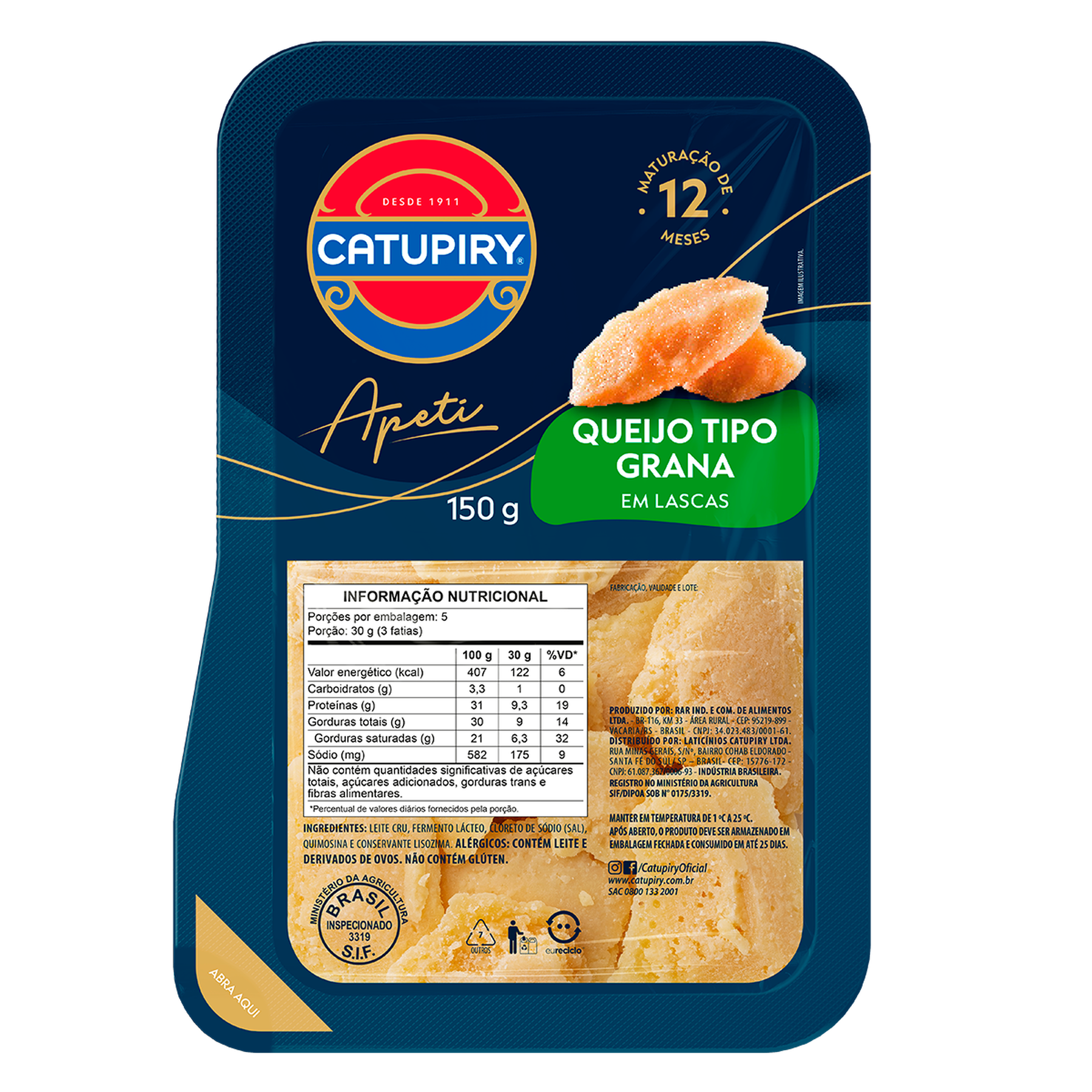 Queijo Grana Lascas Apeti Catupiry 150g