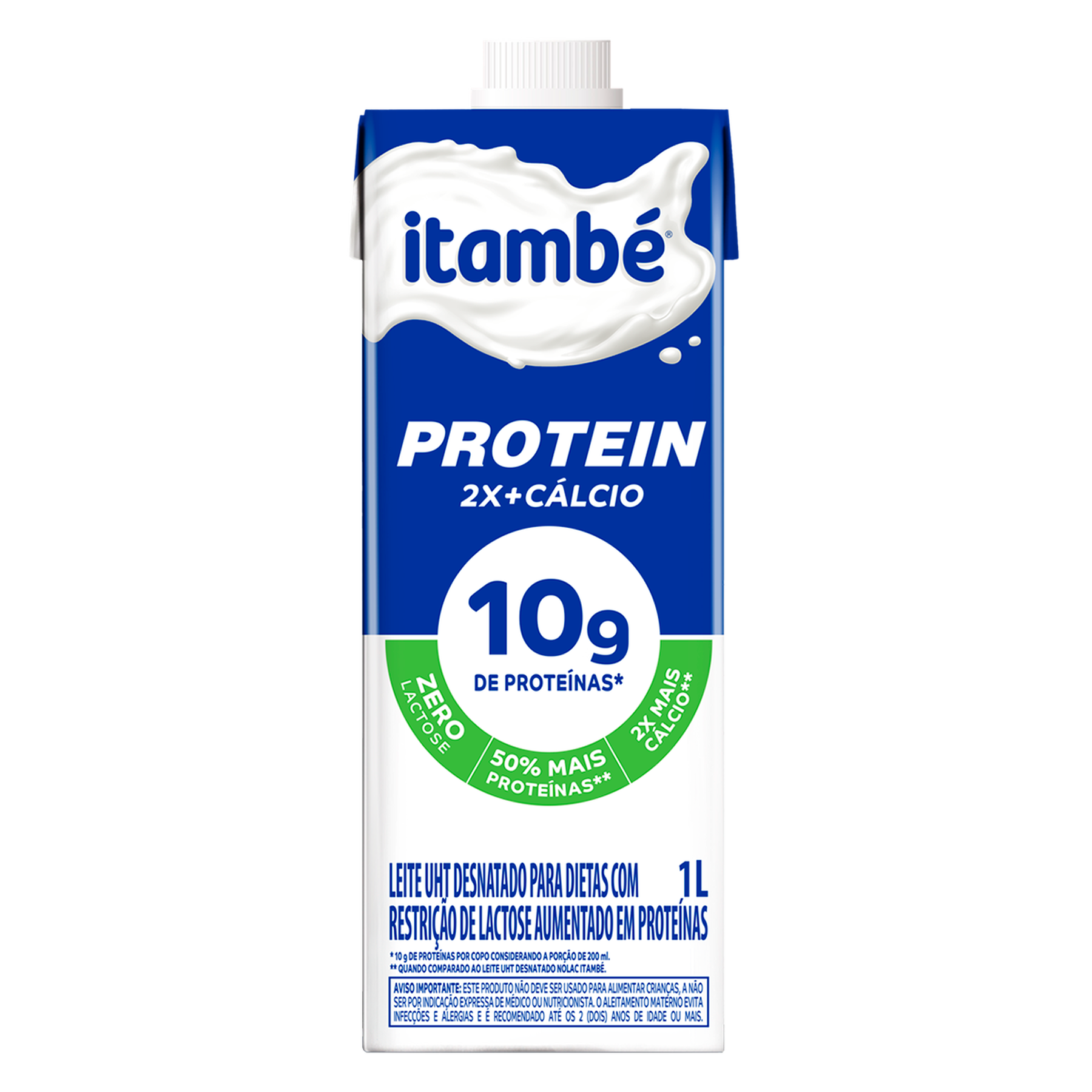 Leite UHT Desnatado Zero Lactose Itamb&eacute; Pro Caixa com Tampa 1l&nbsp;