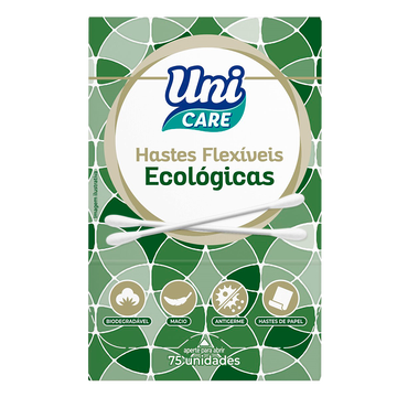 Hastes Flexíveis Ecológicas Uni Care Caixa C/75 Unidades