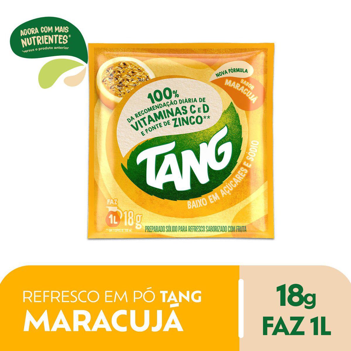 Refresco em P&oacute; Maracuj&aacute; Tang Pacote 18g