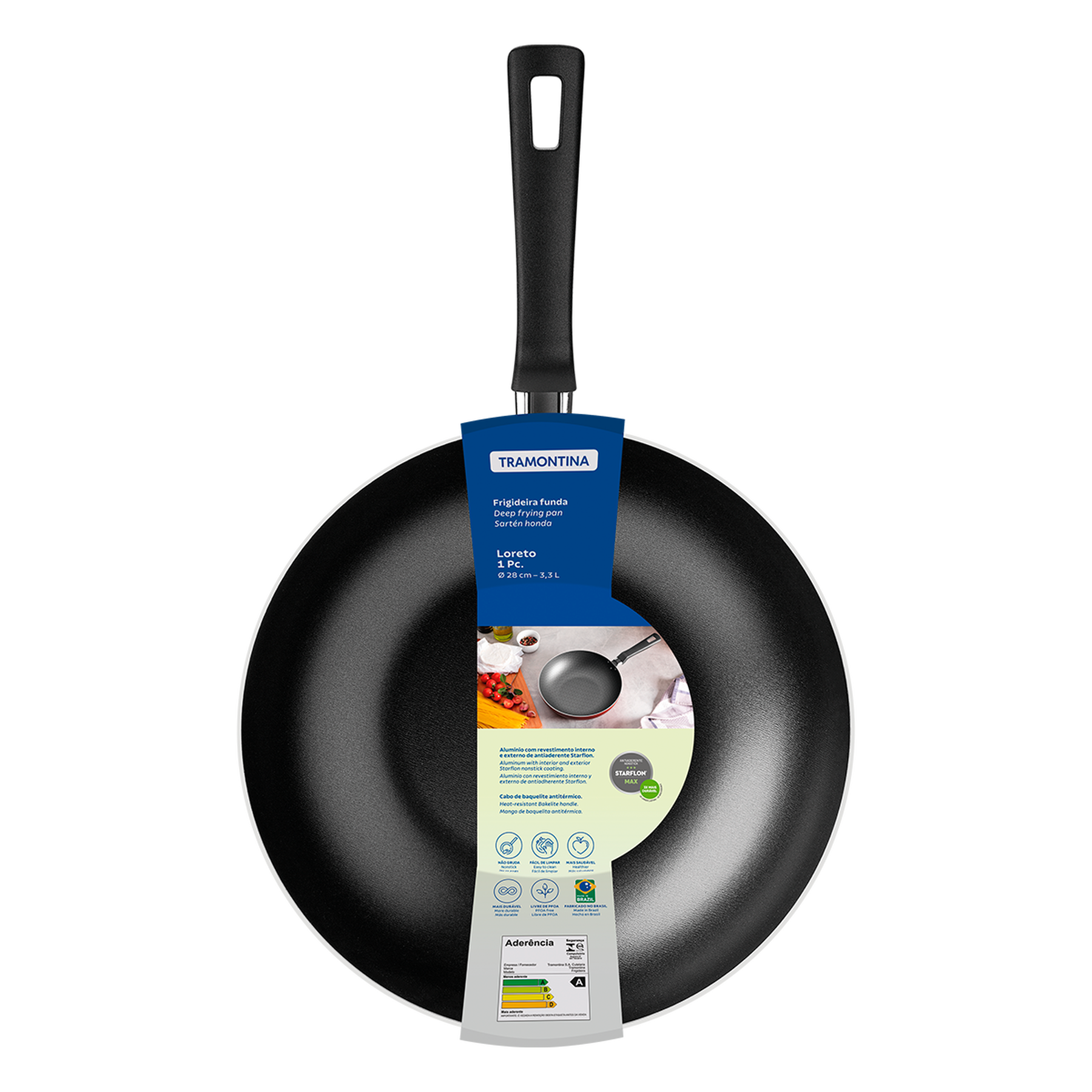 Frigideira Funda Loreto Grafite Tramontina 28cm 3,3l