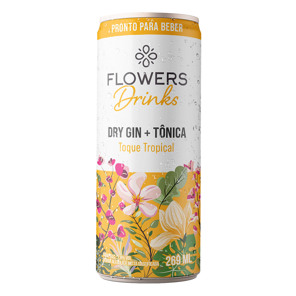 Gin T&ocirc;nica Tropical Flowers Lata 269ml