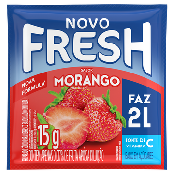 Refresco em Pó Morango Fresh Pacote 15g