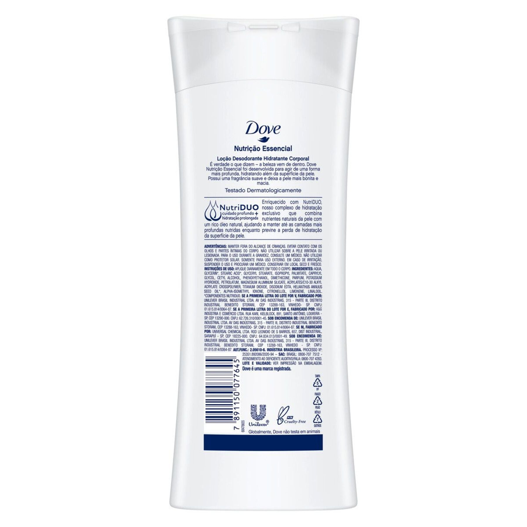Lo&ccedil;&atilde;o Desodorante Hidratante Corporal Nutri&ccedil;&atilde;o Essencial Dove Frasco 400ml&nbsp;