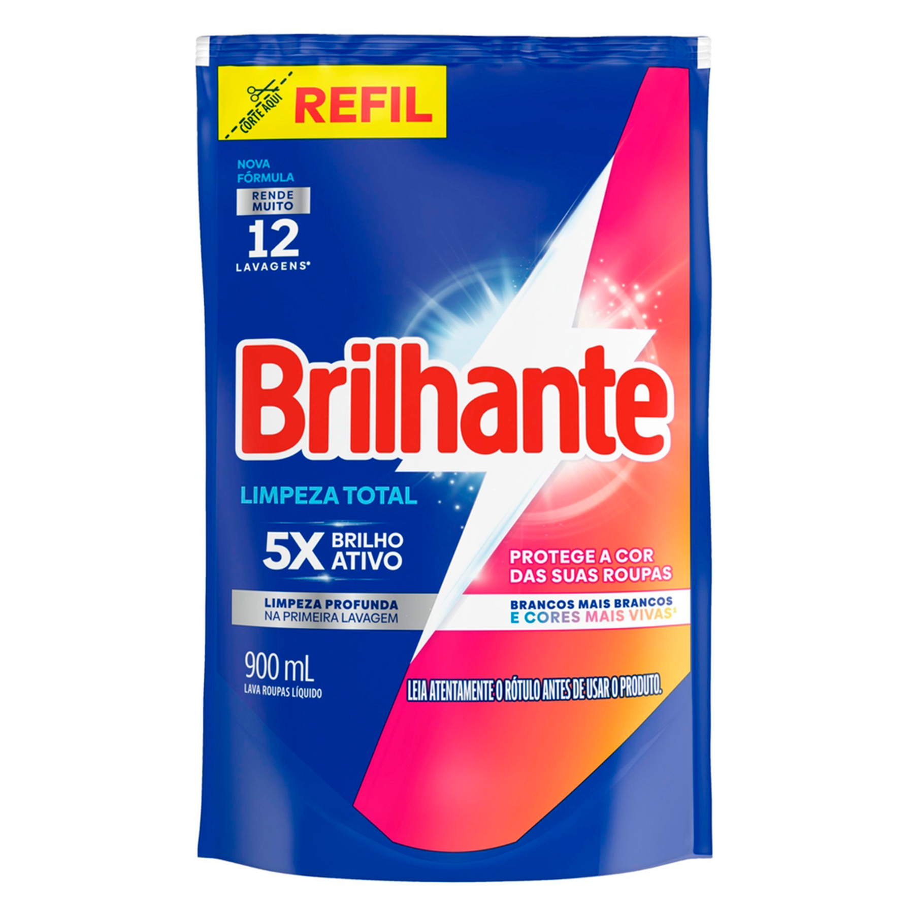 Lava Roupas L&iacute;quido Blindagem das Cores Limpeza Total Brilhante Sach&ecirc; 900ml&nbsp;