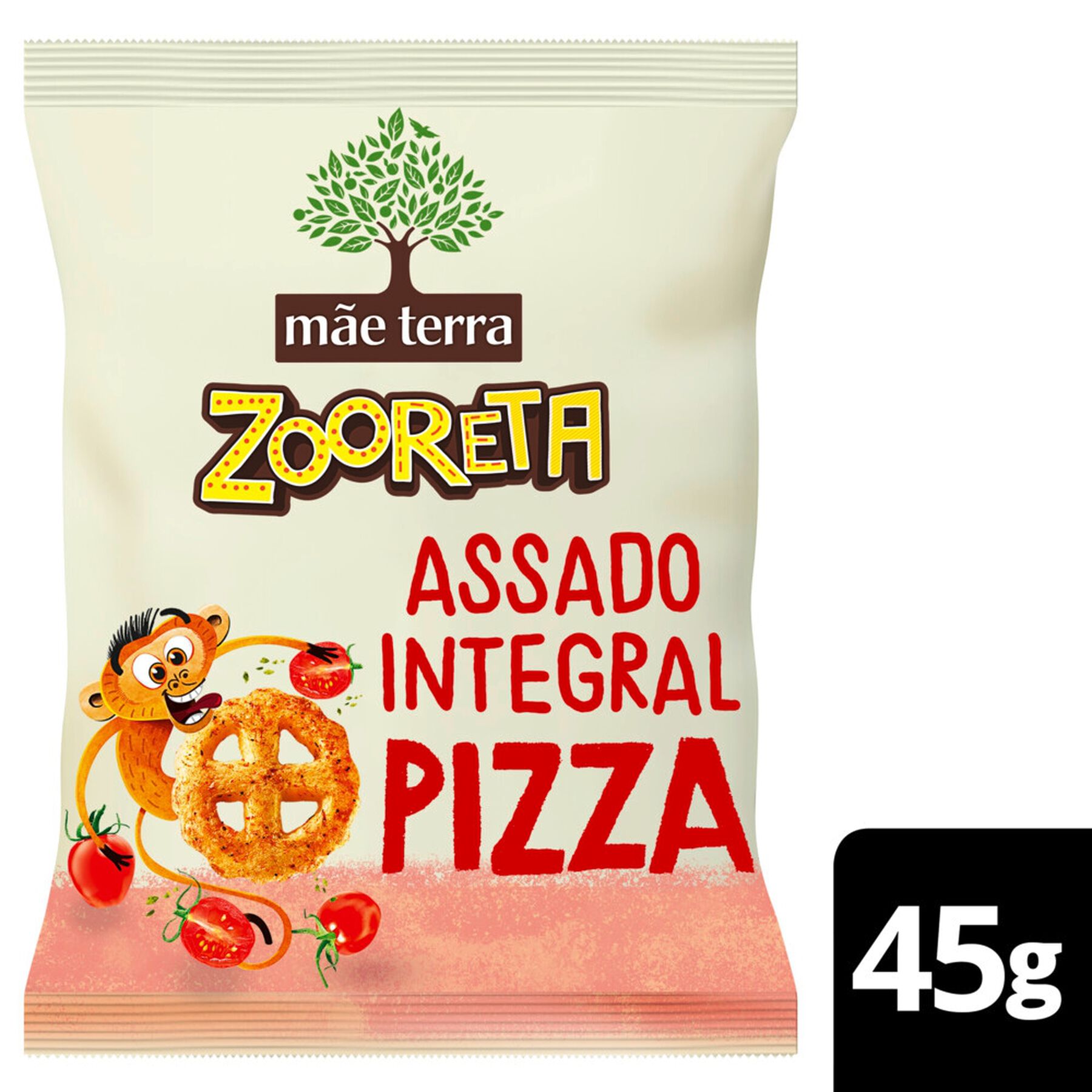 Salgadinho de Milho e Arroz Integral Orgânico Pizza Mãe Terra Zooreta Pacote 45g