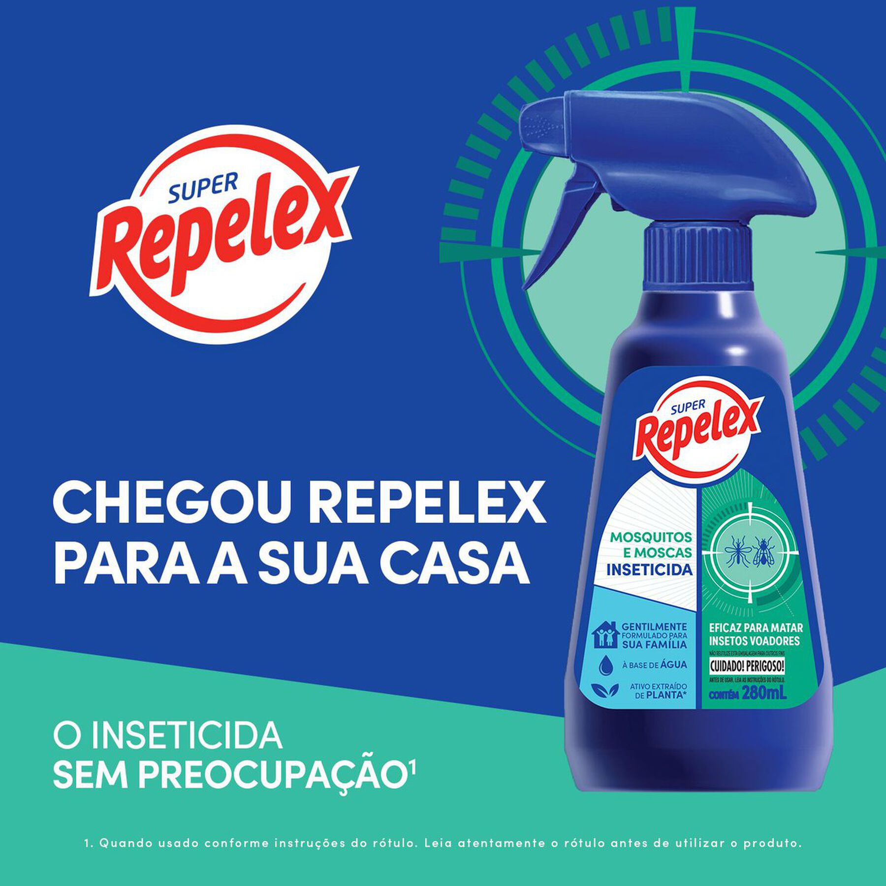 Inseticida à Base de Água Repelex Frasco 280ml Borrifador