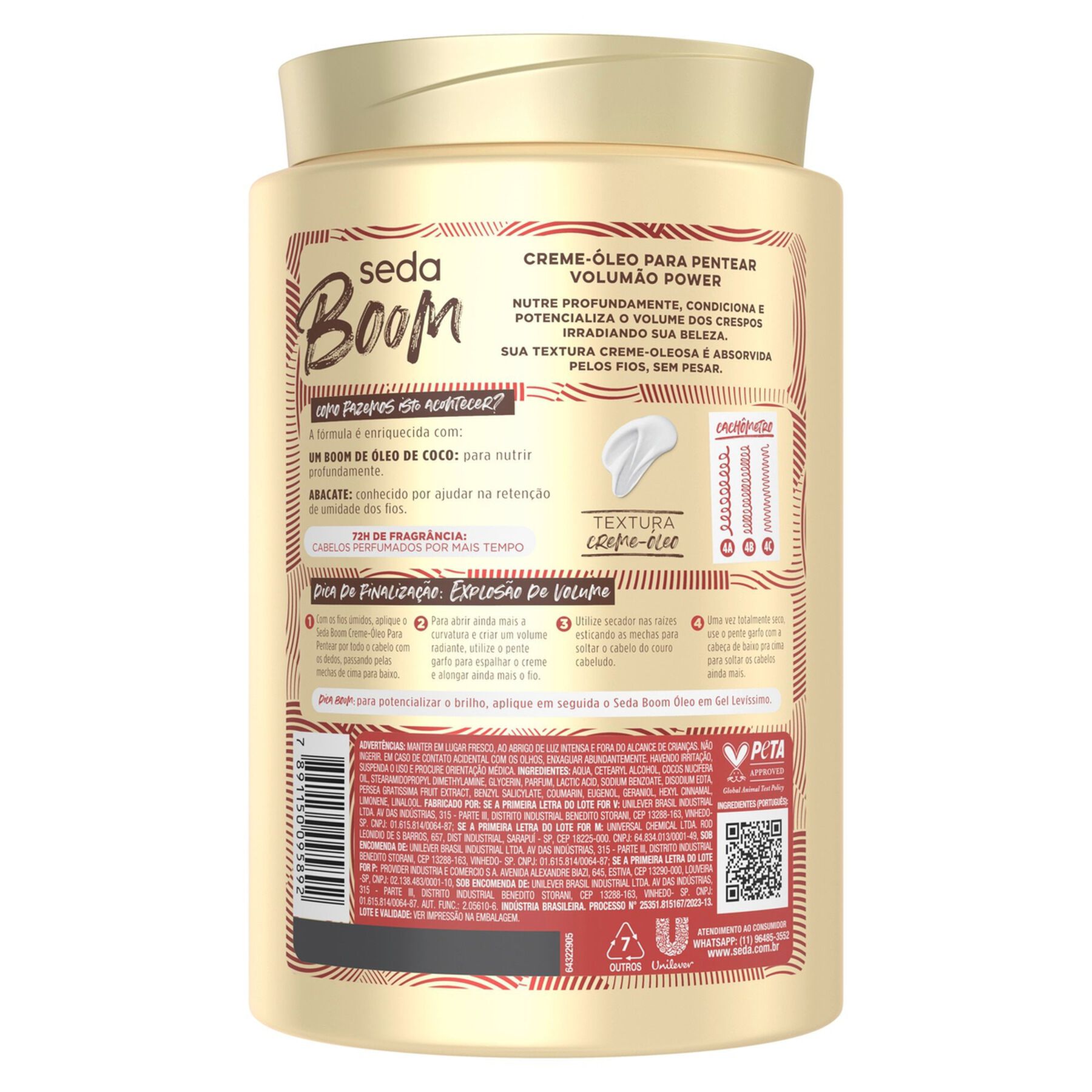 Creme para Pentear Seda Boom Volumão Power 1kg