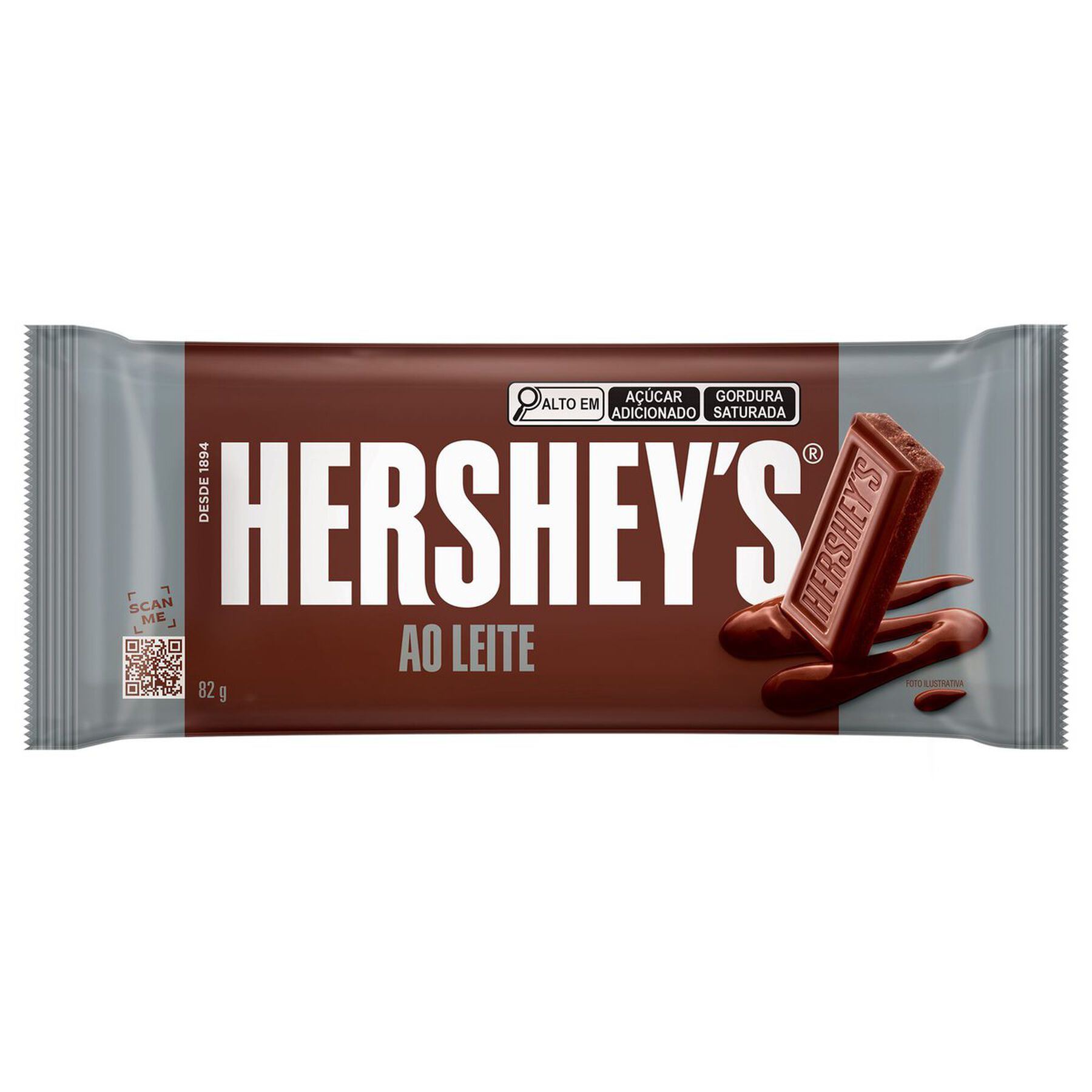 Barra de Chocolate ao Leite Hershey's Pacote 82g