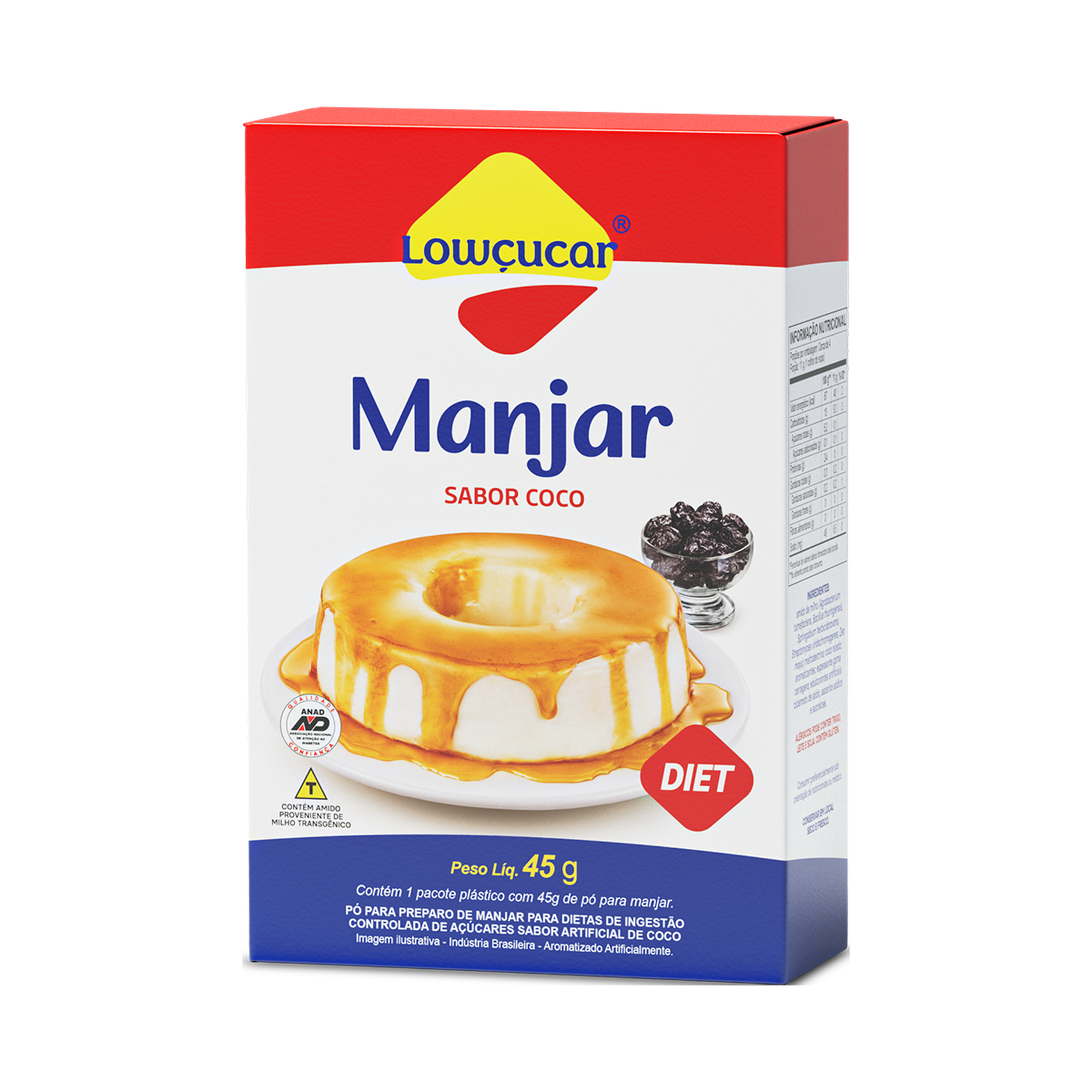 P&oacute; para Manjar de Coco Low&ccedil;ucar Caixa 45g