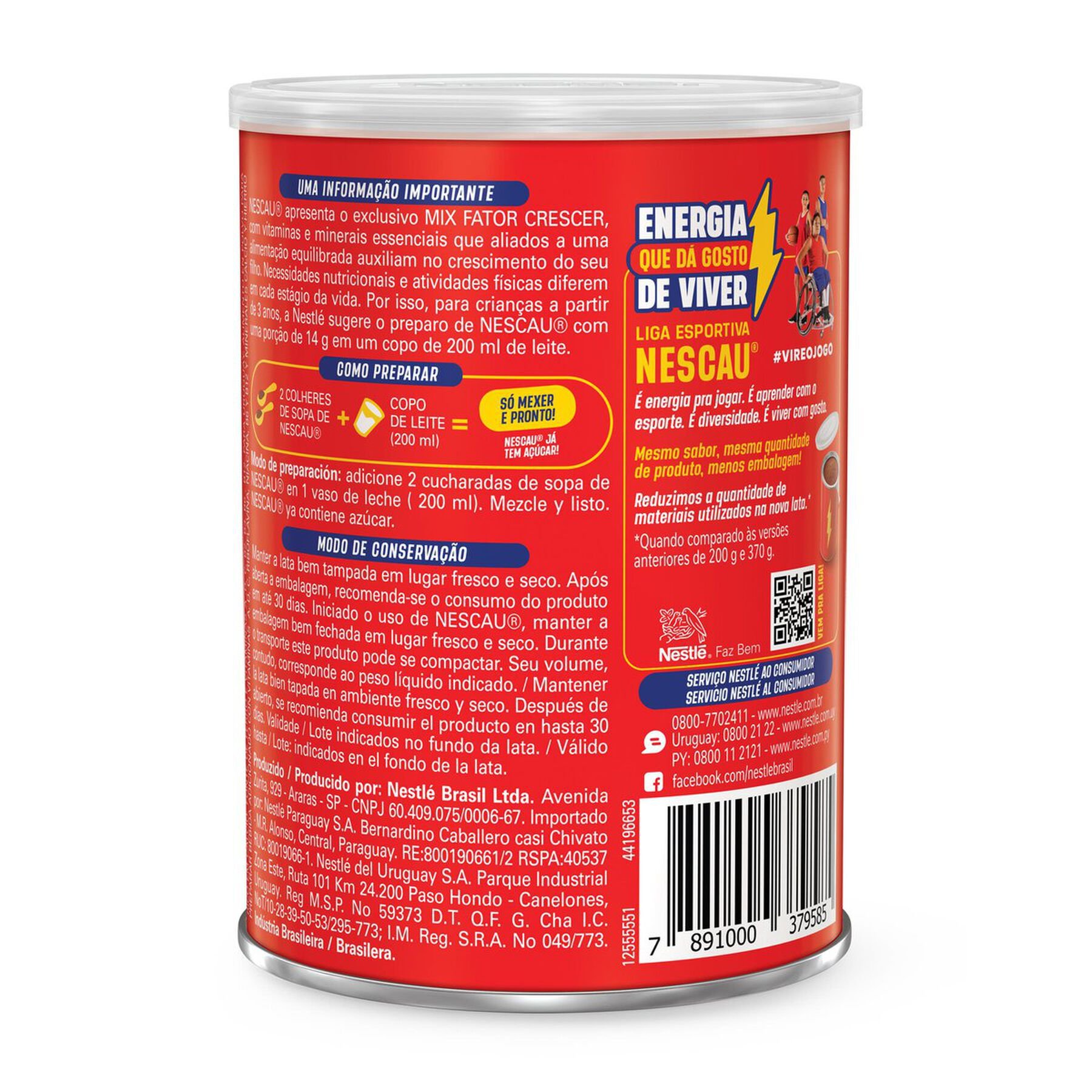 Achocolatado em Pó Nescau Nestlé Lata 200g