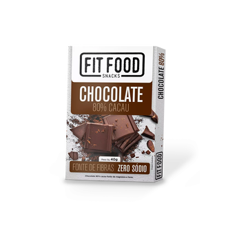 Chocolate 80% Cacau 0 Lactose Fit Food 40g
