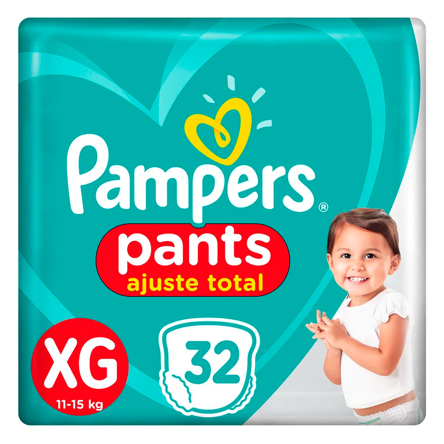 Fralda Descartável Infantil Pants Ajuste Total Pampers Tam. XG Pacote C/32 Unidades