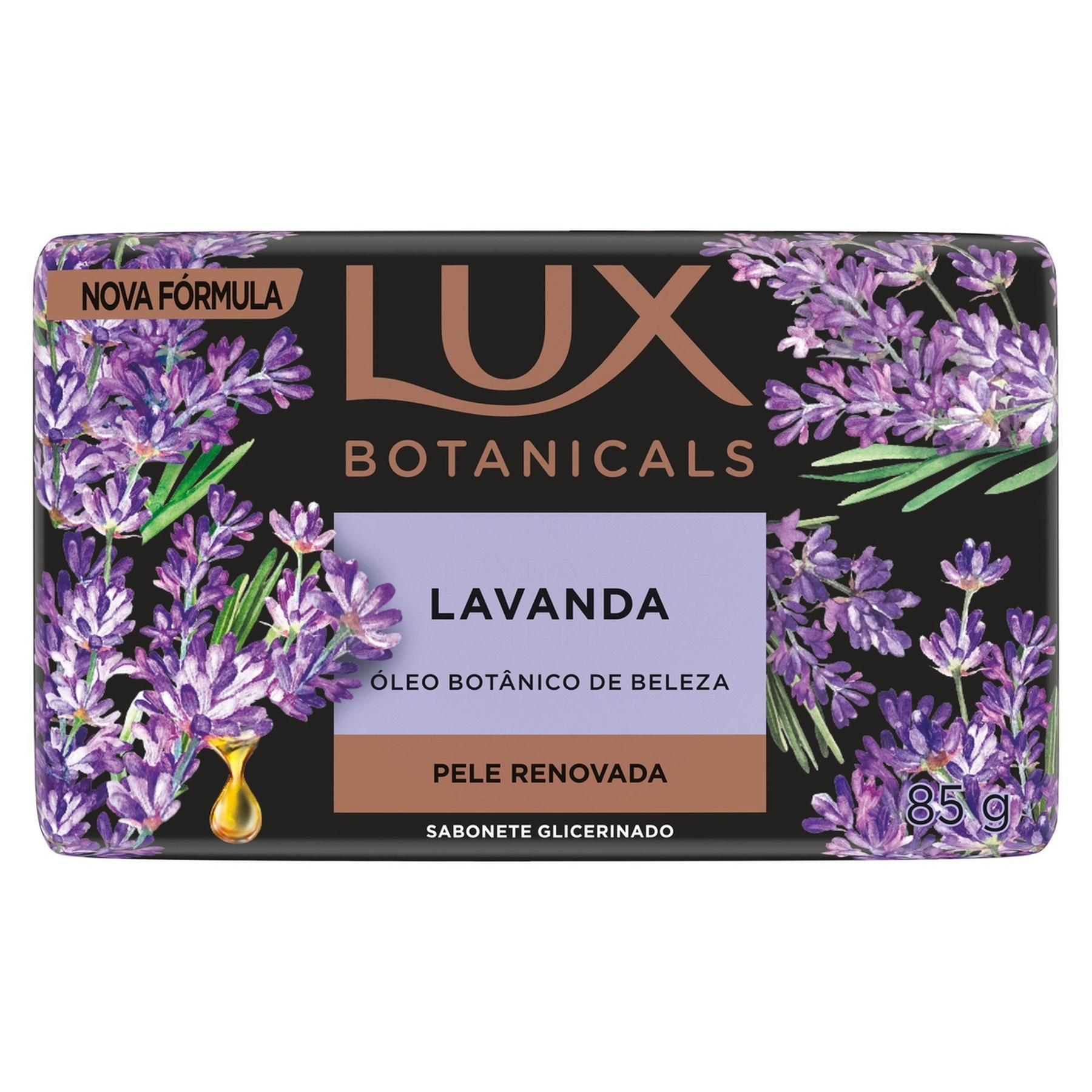 Sabonete Barra Glicerinado Lavanda Lux Botanicals Envolt&oacute;rio 85g