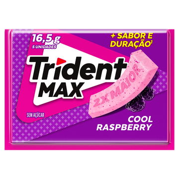 Goma de Mascar Cool Raspberry Trident Max Caixa 16,5g C/5 Unidades