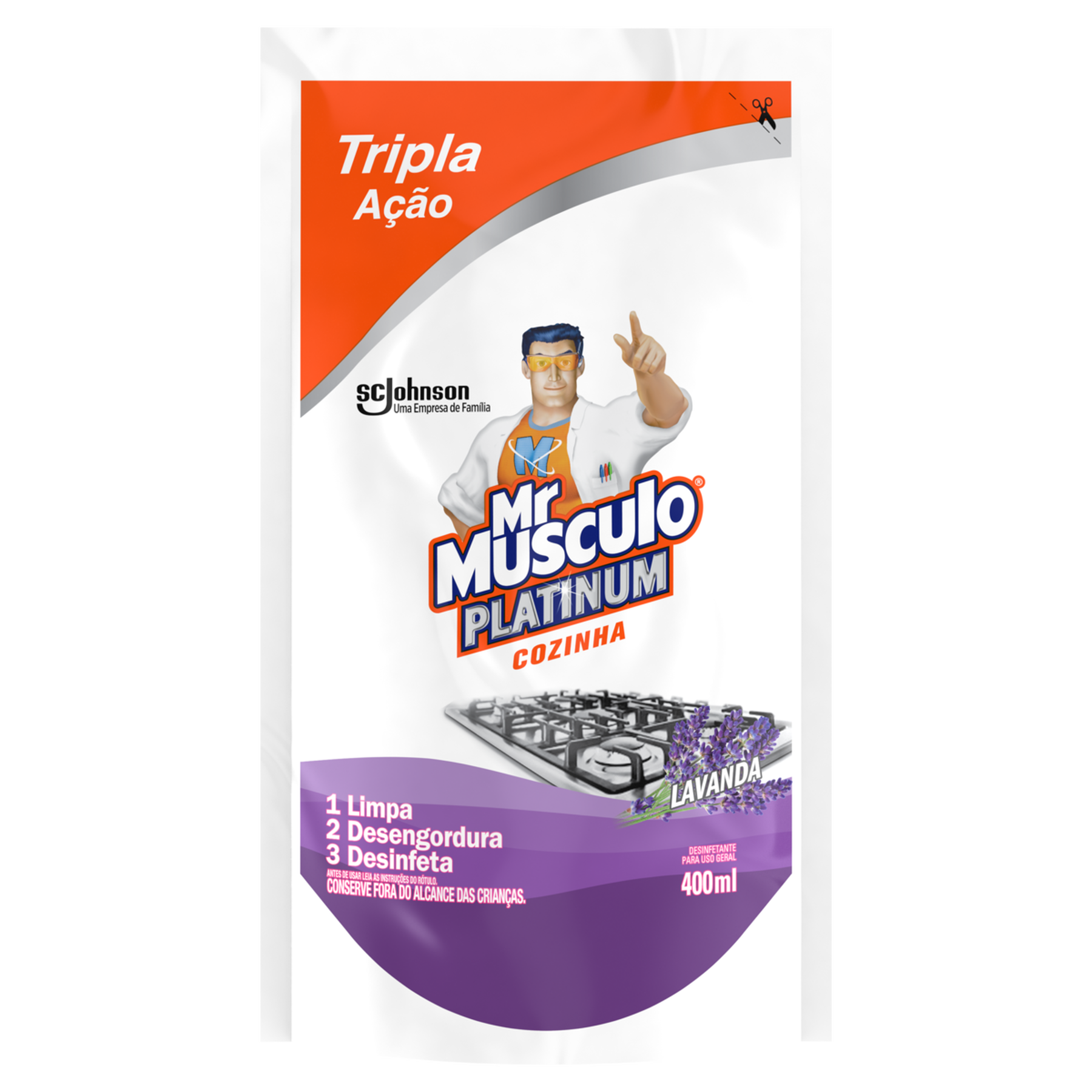 Desinfetante Uso Geral Lavanda Mr Músculo Platinum Sachê 400ml