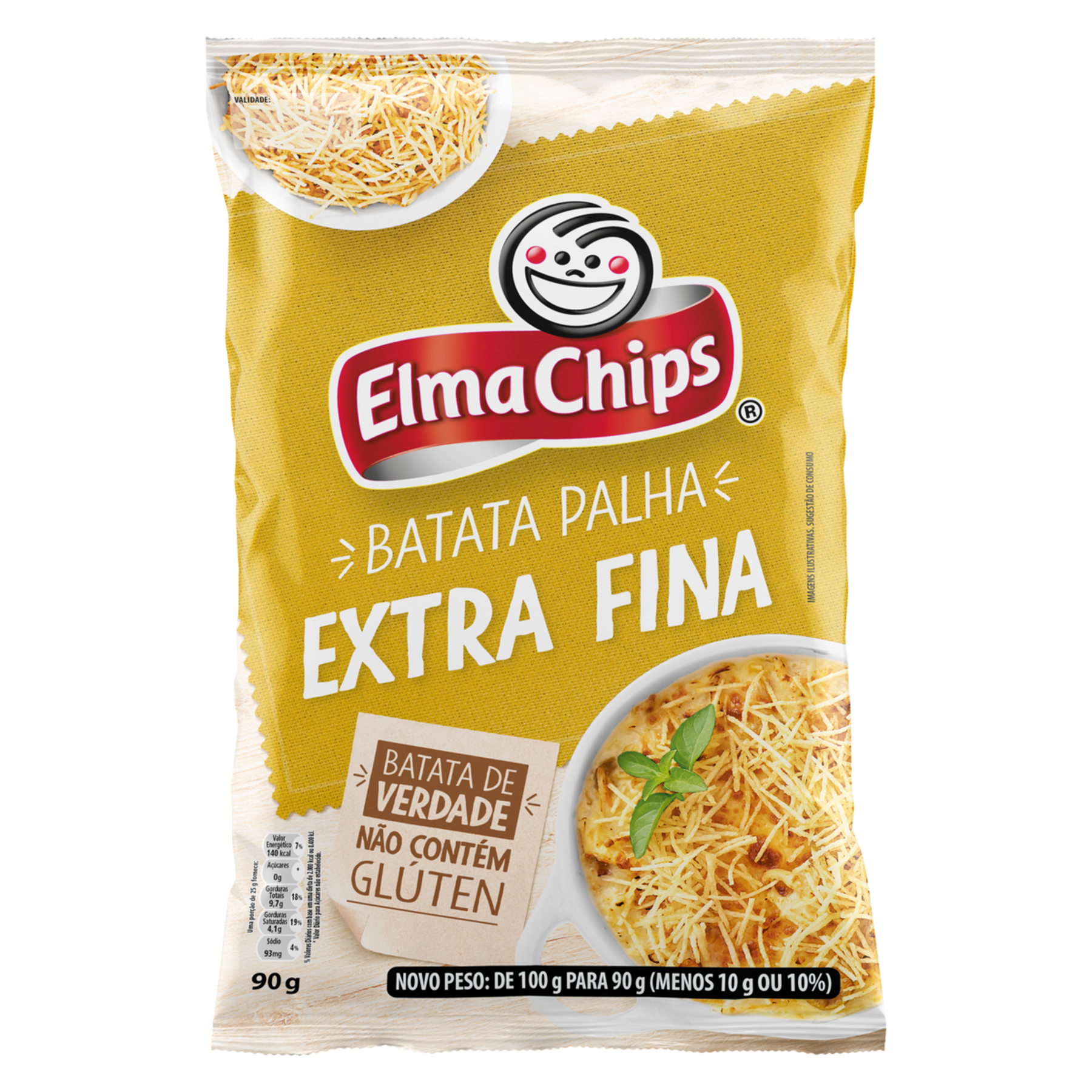 Batata Palha Extra Fina Elma Chips Pacote 90g