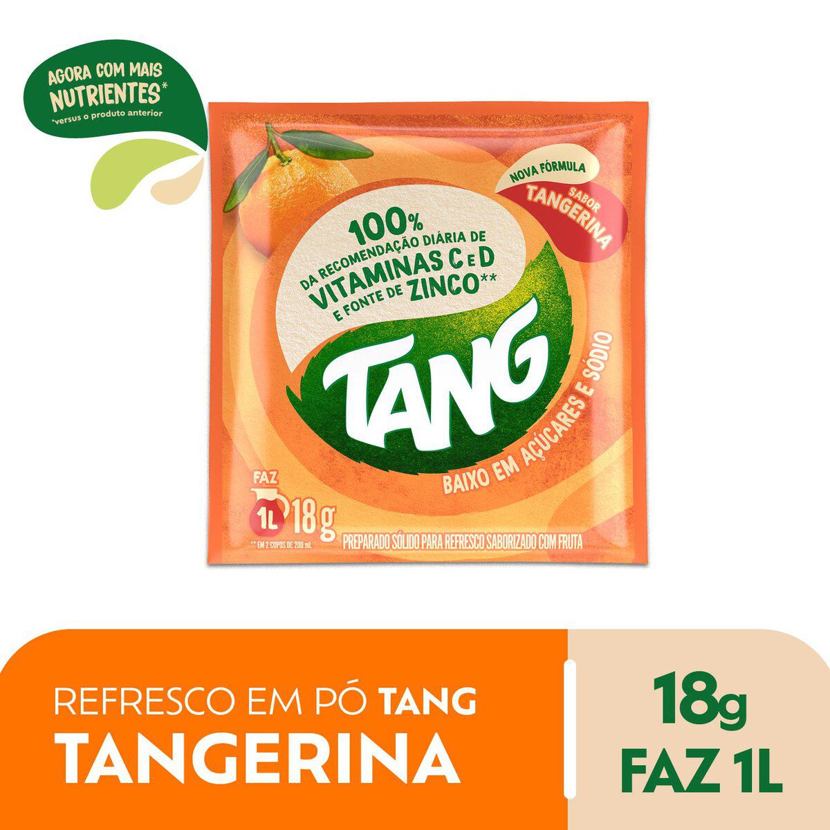 Refresco em P&oacute; Tangerina Tang Pacote 18g