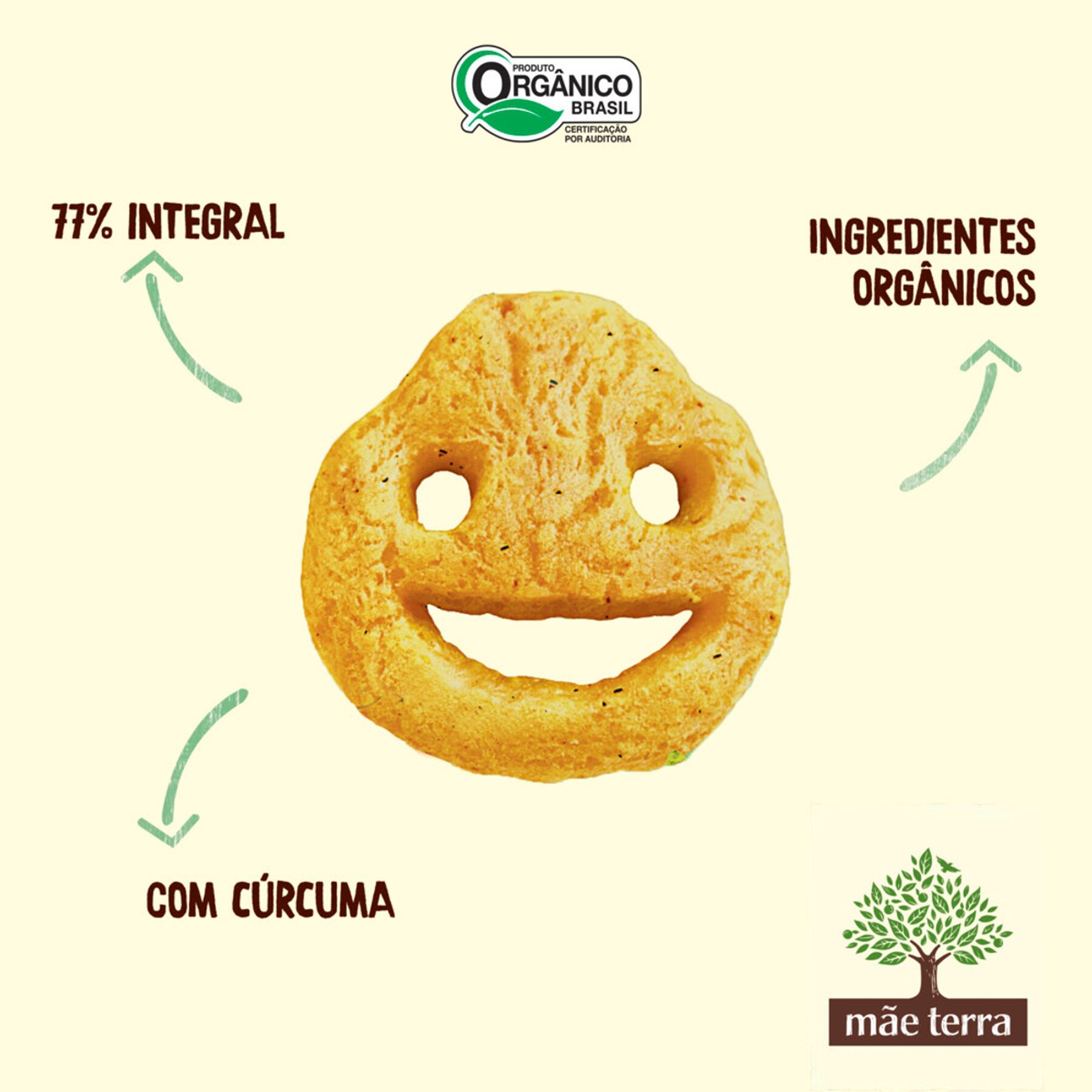 Salgadinho Orgânico Infantil Mãe Terra Zooreta Cebola 45gr