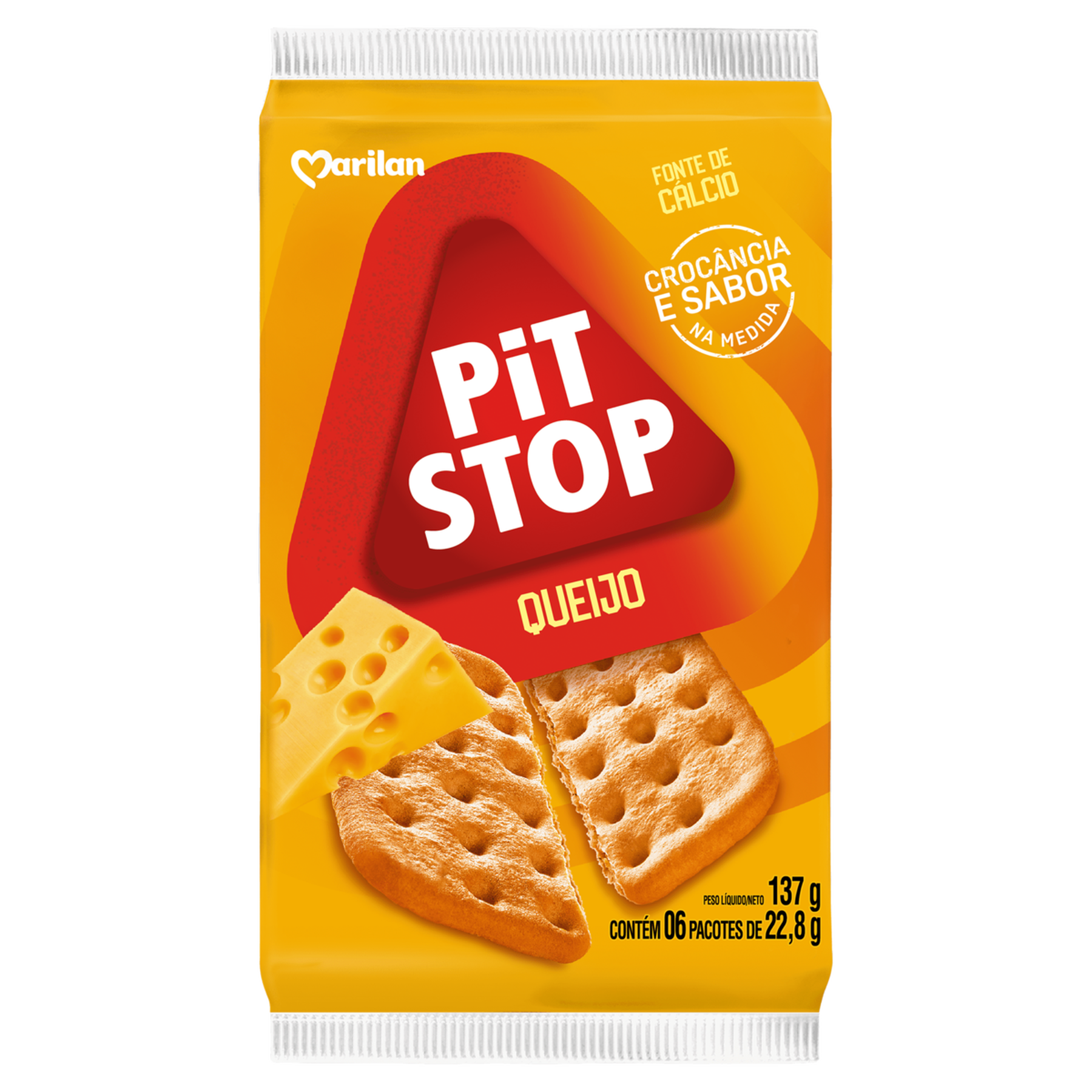 Biscoito Queijo Pit Stop Marilan Pacote 137g C/6 Unidades