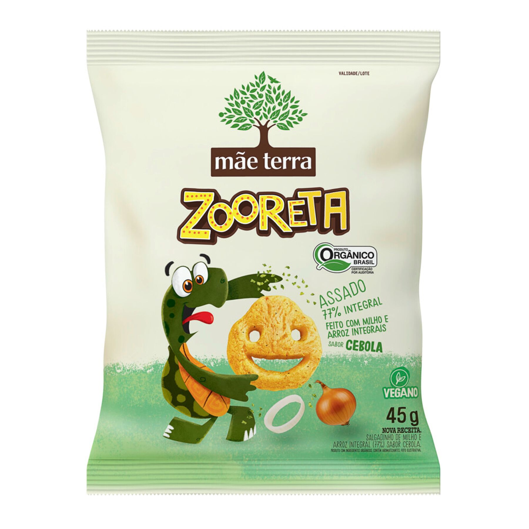 Salgadinho Orgânico Infantil Mãe Terra Zooreta Cebola 45gr