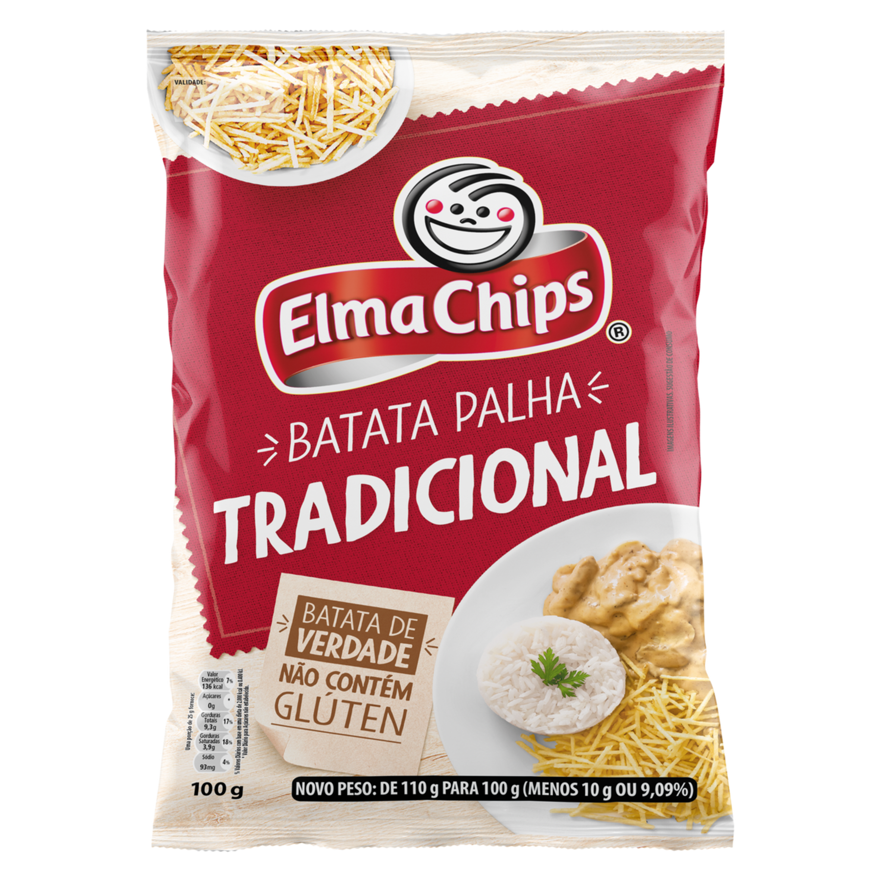Batata Palha Tradicional Elma Chips Pacote 100g