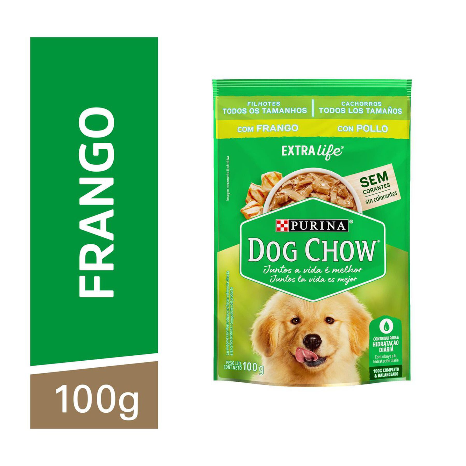 Alimento para Cães Filhotes Frango Purina Dog Chow Extra Life Sachê 100g