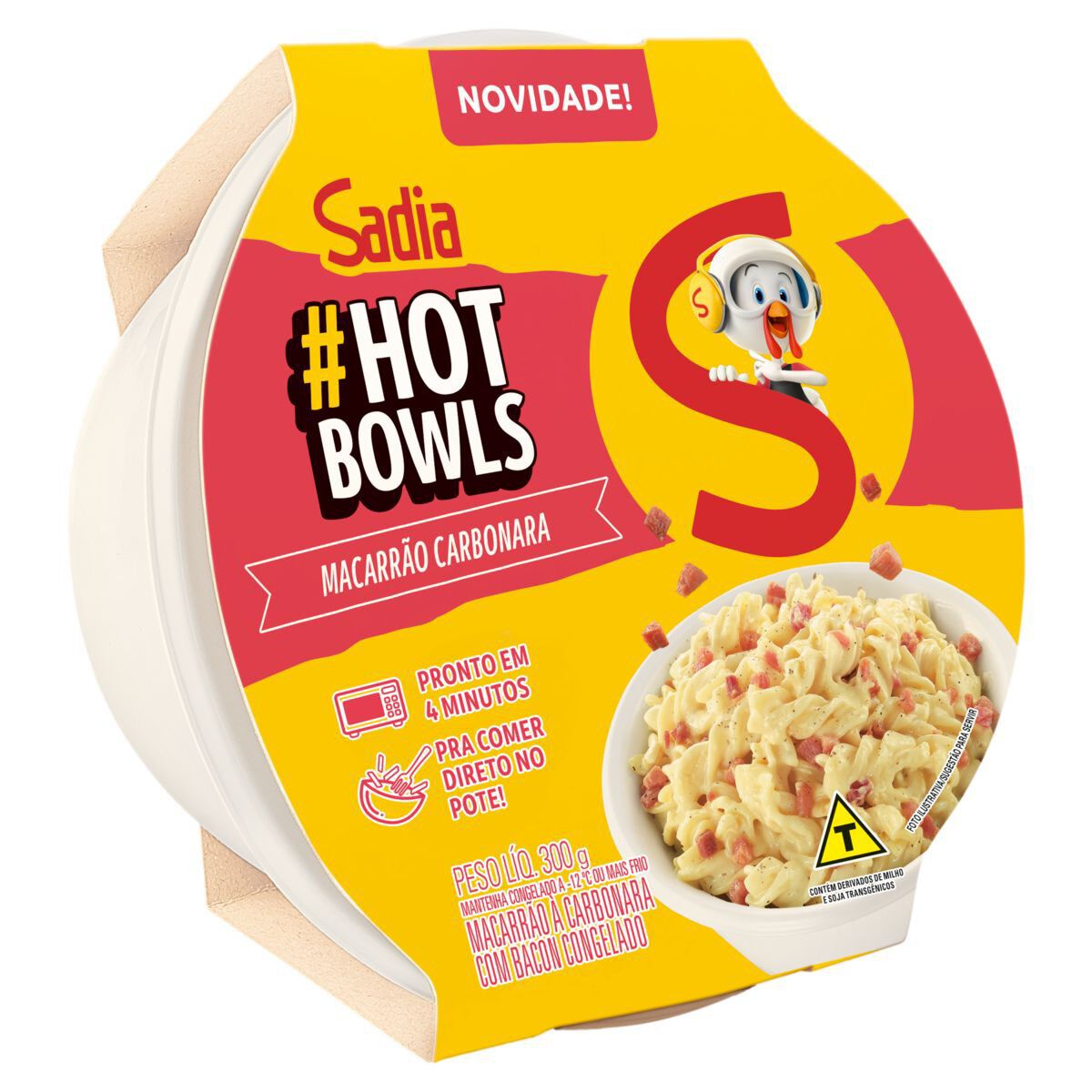 Macarr&atilde;o Carbonara Hot Bowls Sadia Pote 300g