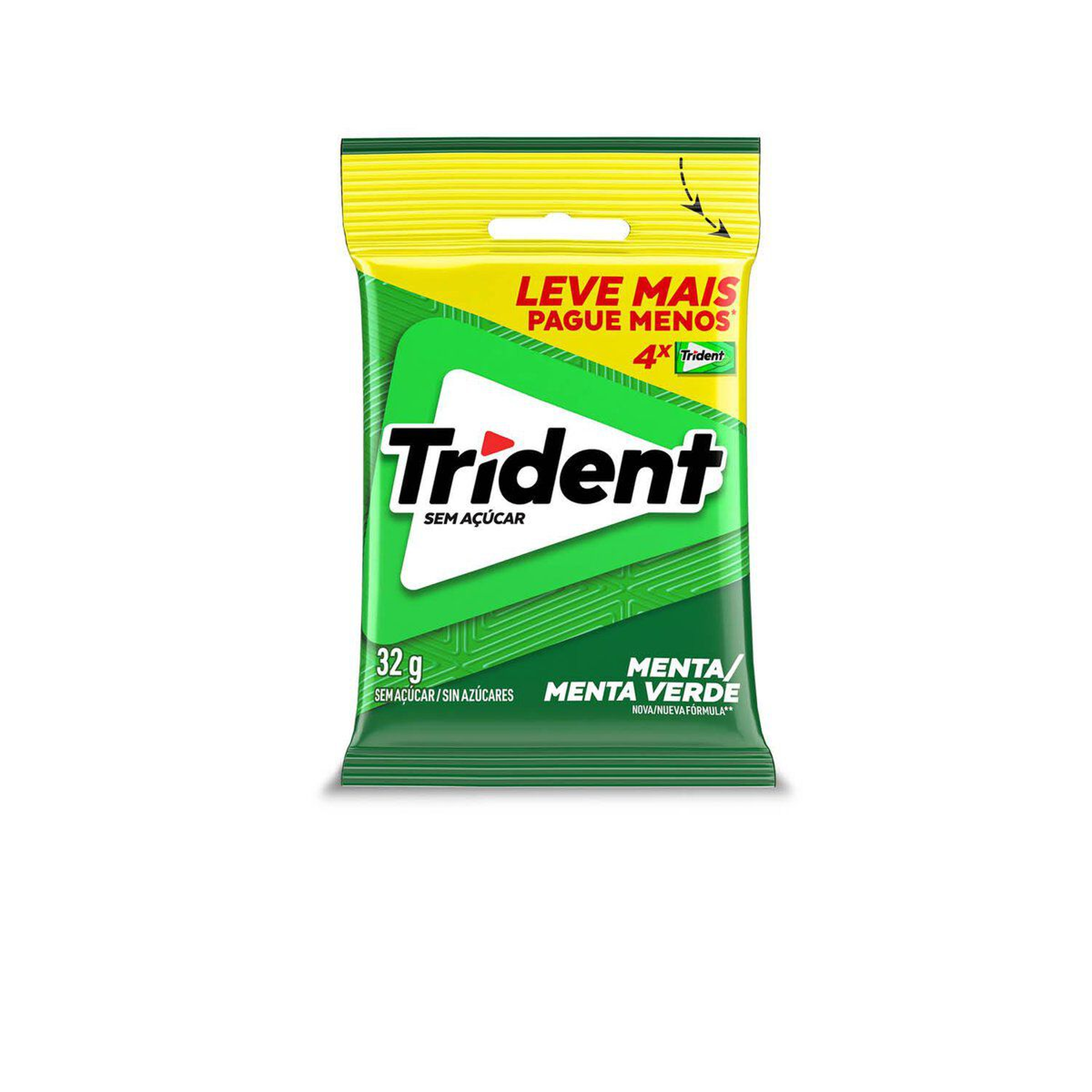 Goma de Mascar Sem A&ccedil;&uacute;car Menta Trident 32g