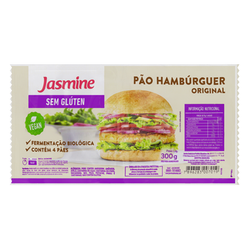 Pão para Hambúrguer Original sem Glúten Jasmine Pacote 300g
