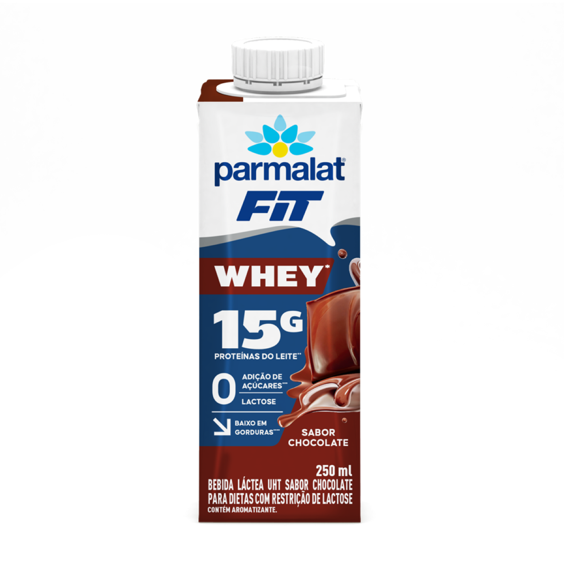 Bebida L&aacute;ctea UHT Chocolate Zero Lactose Parmalat WheyFit Caixa 250ml