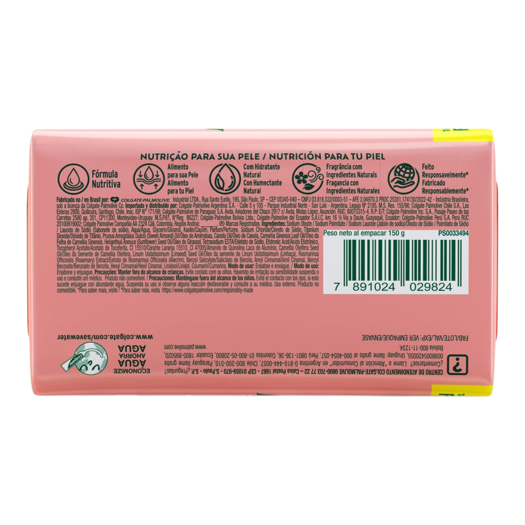 Sabonete Barra Cam&eacute;lia e &Oacute;leo de Am&ecirc;ndoas Doce Palmolive Naturals Nutri&ccedil;&atilde;o Deslumbrante Envolt&oacute;rio 150g Tamanho Familiar
