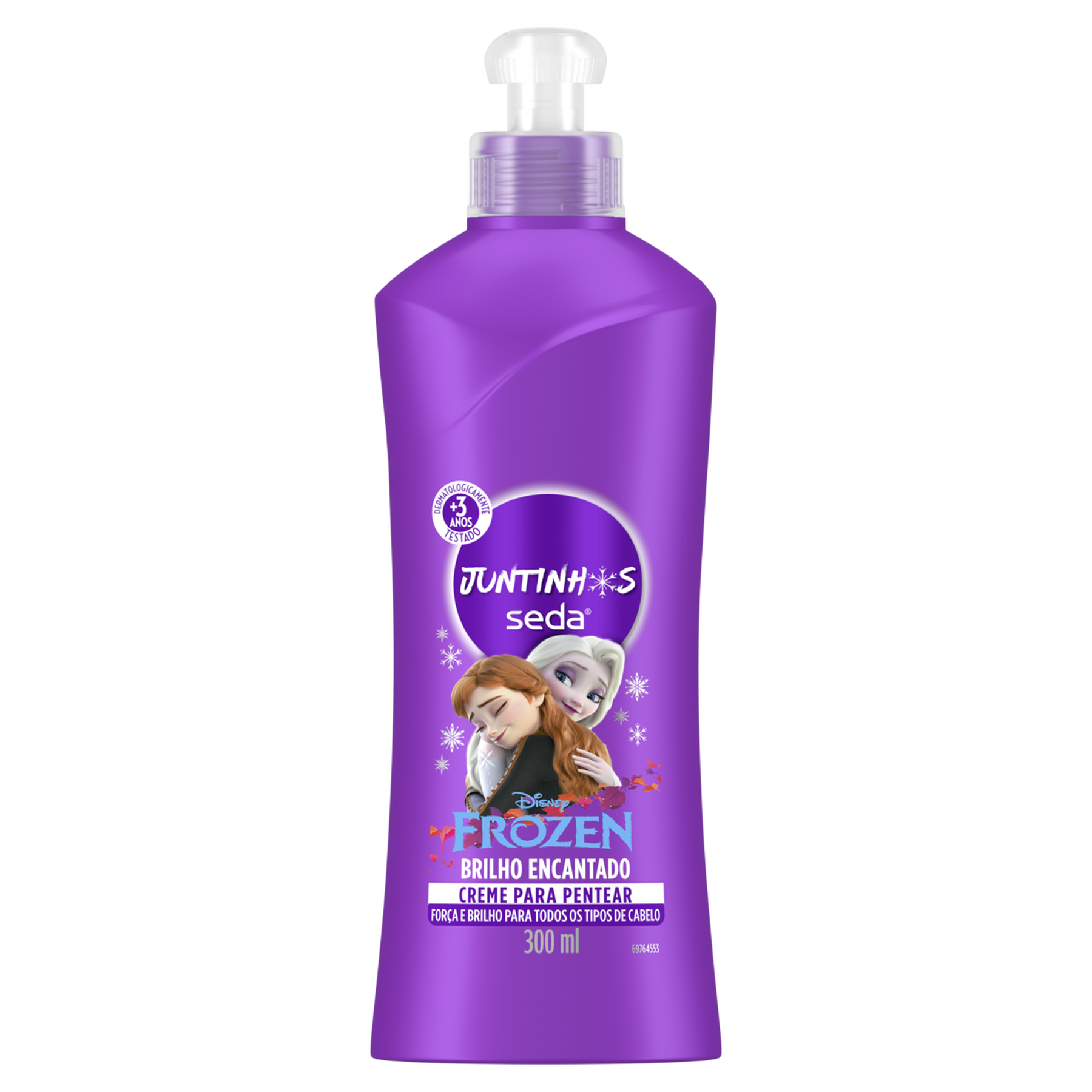 Creme Infantil Frozen Brilho Encantado Seda Juntinhos Frasco 300ml