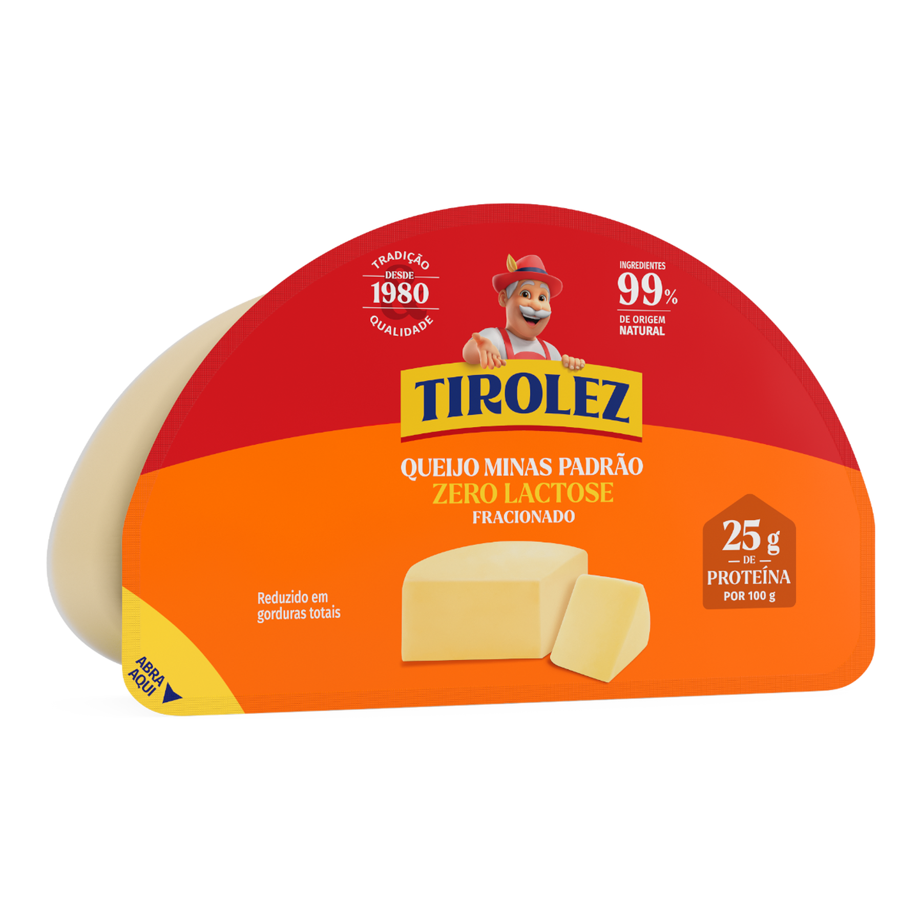 Queijo Minas Padr&atilde;o Zero Lactose Tirolez aprox. 380g