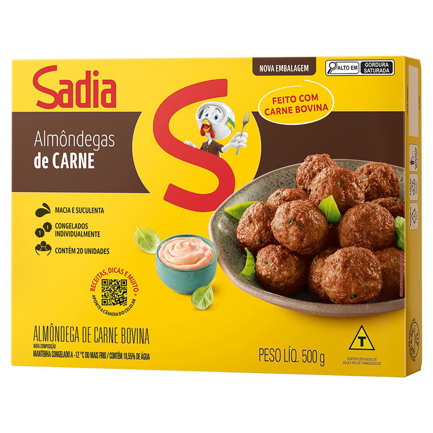 Almôndega Bovina Sadia 500g 