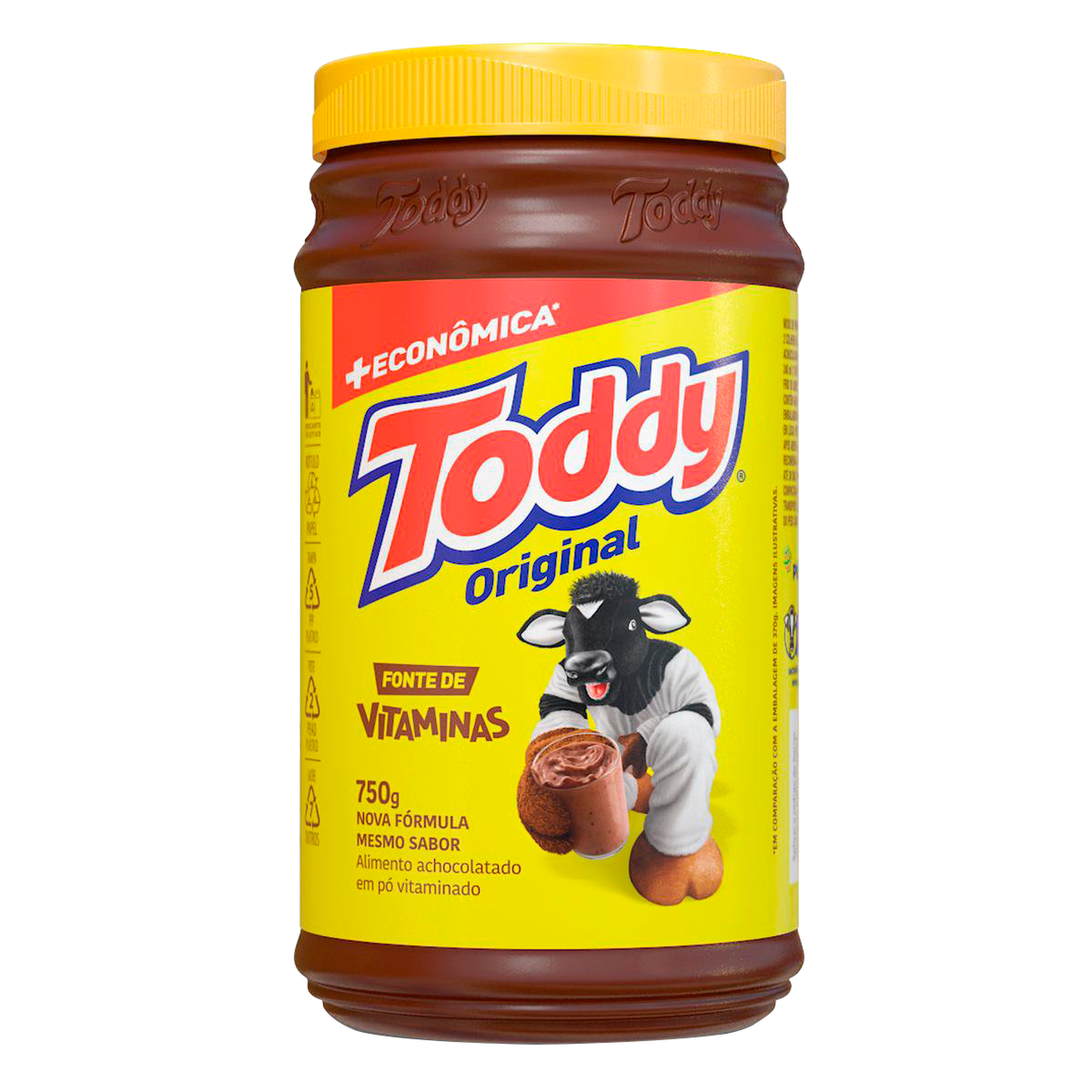 Achocolatado em Pó Original Toddy Pote 750g - Embalagem + Econômica