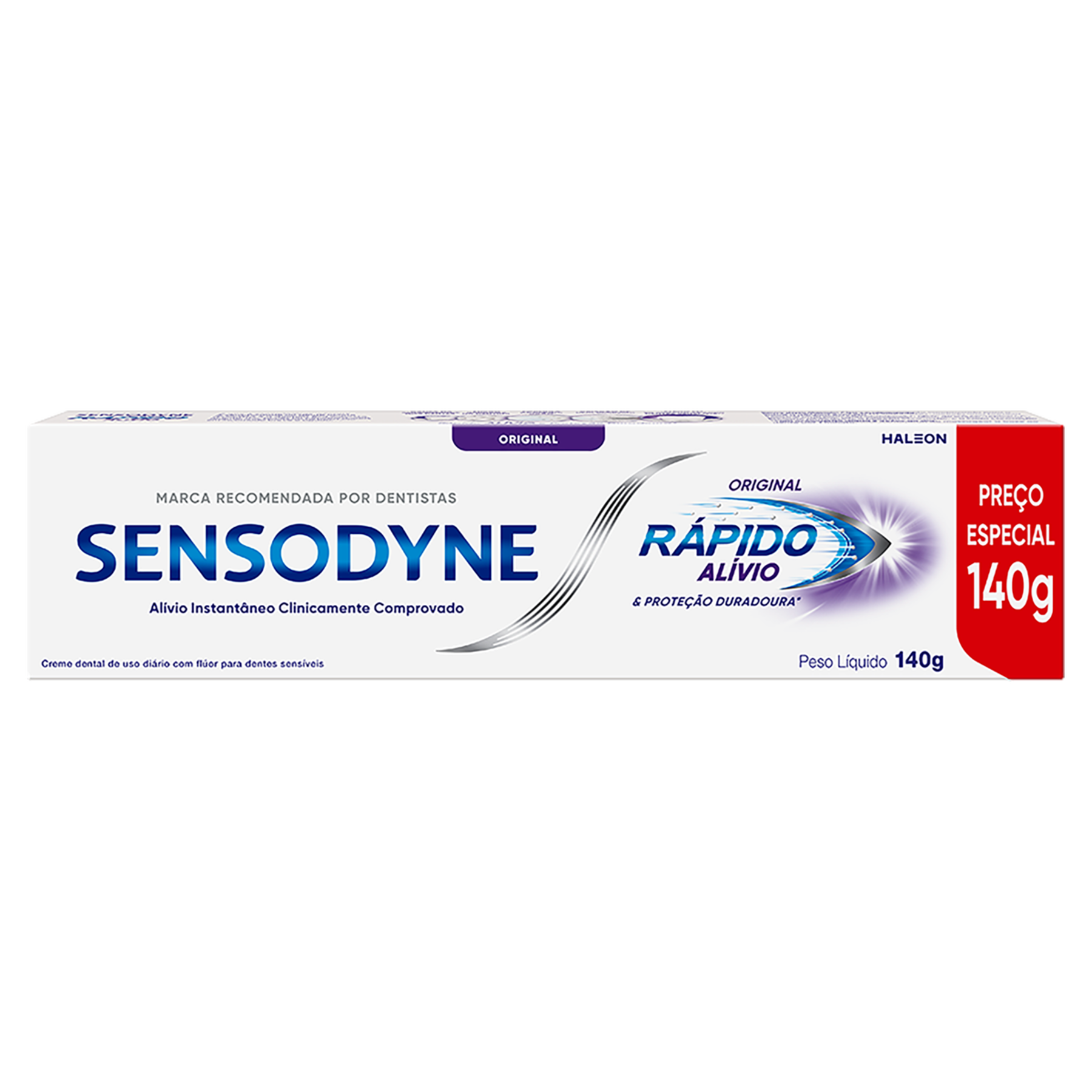 Creme Dental Original R&aacute;pido Al&iacute;vio e Prote&ccedil;&atilde;o Duradoura Sensodyne Caixa 140g