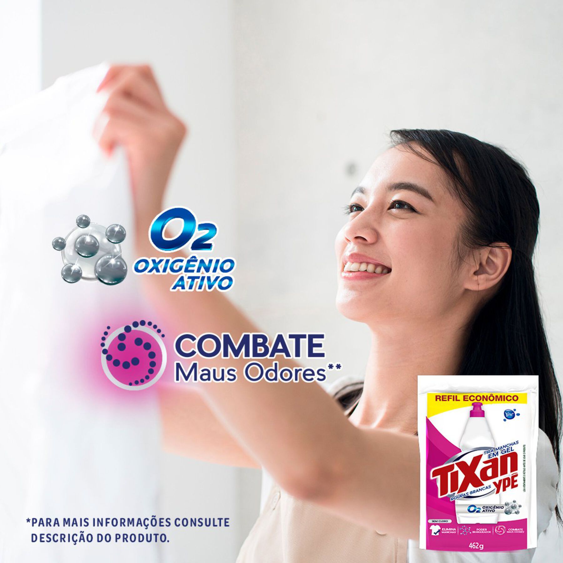 Tira Manchas Gel Roupas Brancas Tixan Ypê Sachê 462g