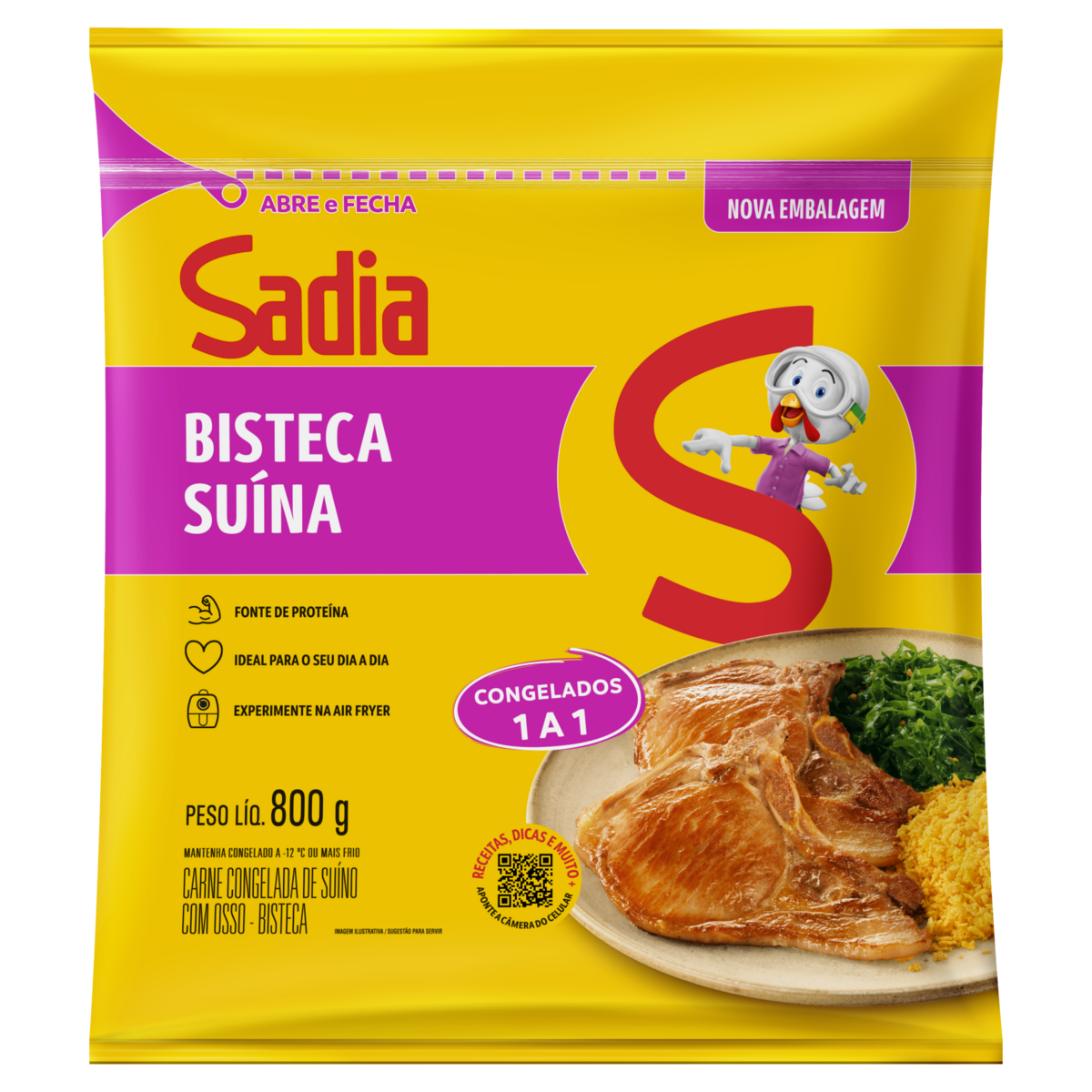 Bisteca Su&iacute;na IQF Sadia Pacote 800g